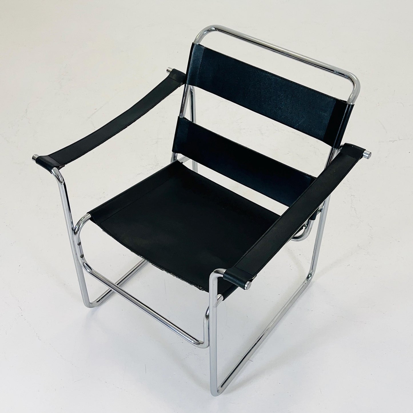Mid century Bauhaus lounge chair style of Wassily B3 armchair Italy 1980s