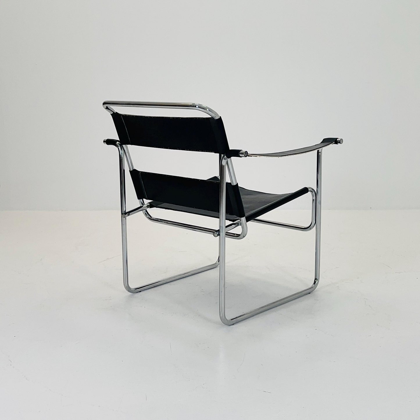 Mid century Bauhaus lounge chair style of Wassily B3 armchair Italy 1980s