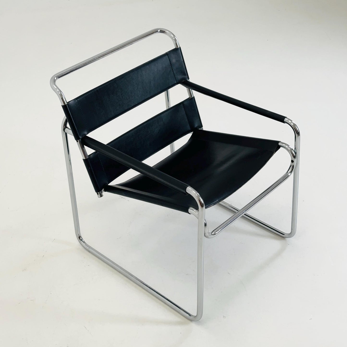 Mid century Bauhaus lounge chair/ lounge chair style of Wassily B3 armchair Italy 1980s