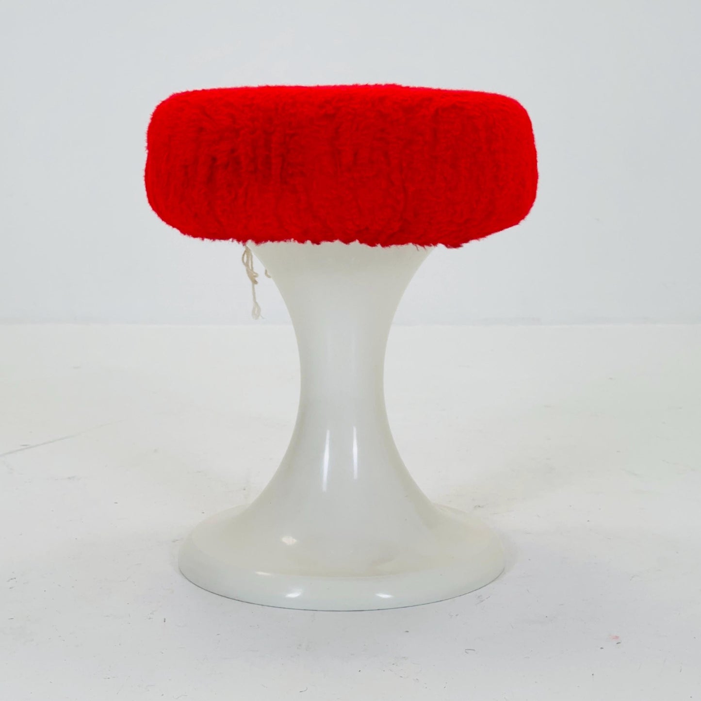 Space age white and red Emsa Tulip stool Germany 1970s