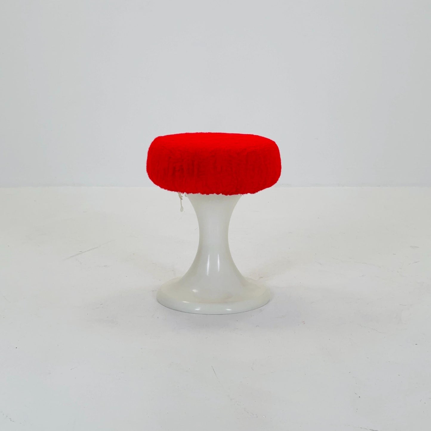 Space age white and red Emsa Tulip stool Germany 1970s