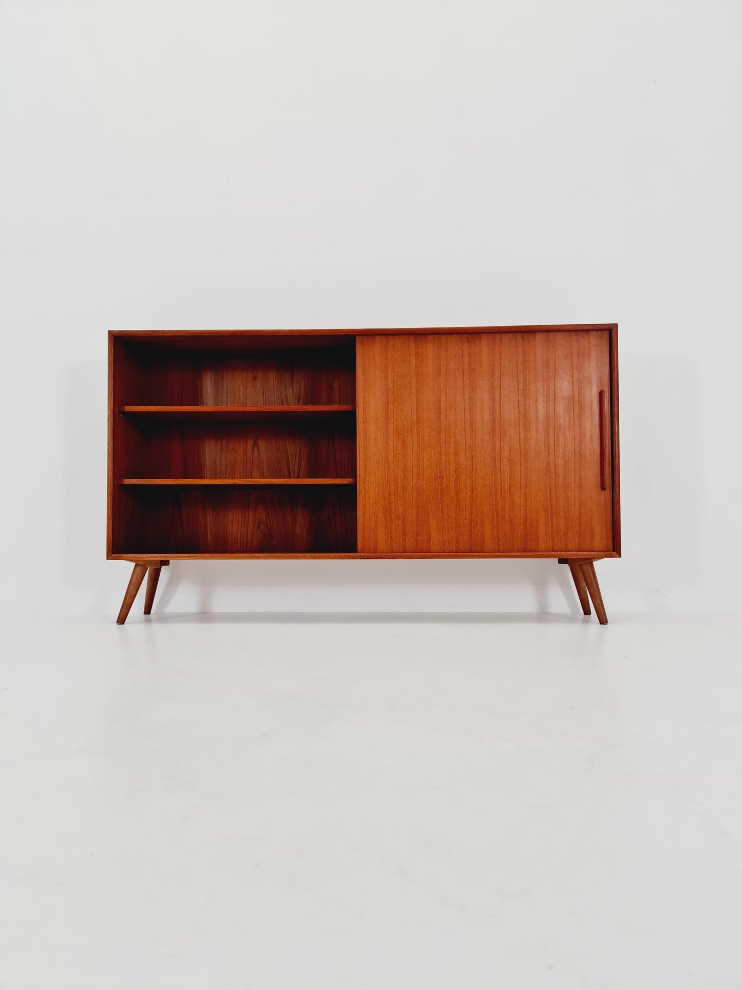 Midcentury vintage Highboard teak danish cabinet book case, 1960s