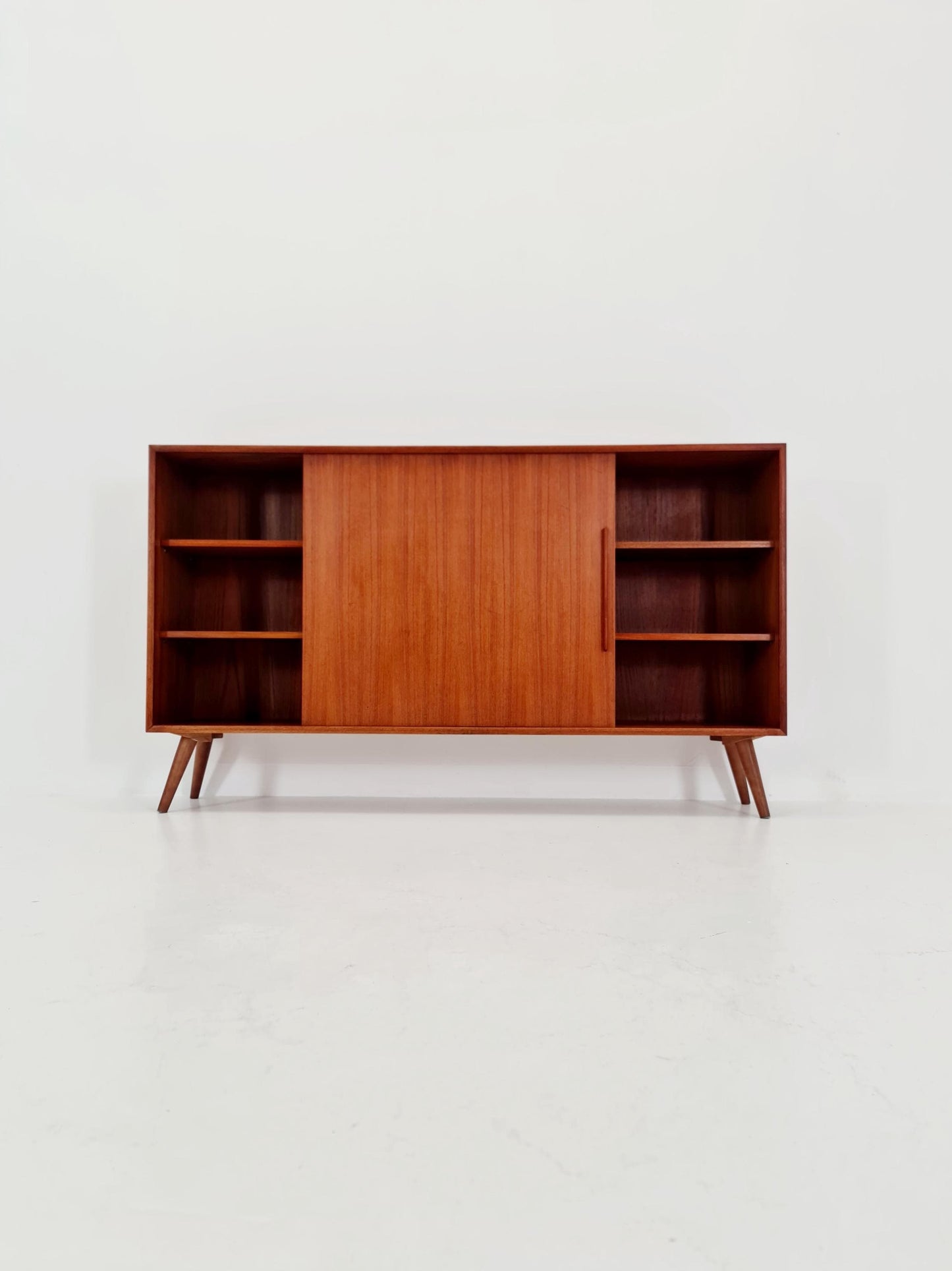 Midcentury vintage Highboard teak danish cabinet book case, 1960s
