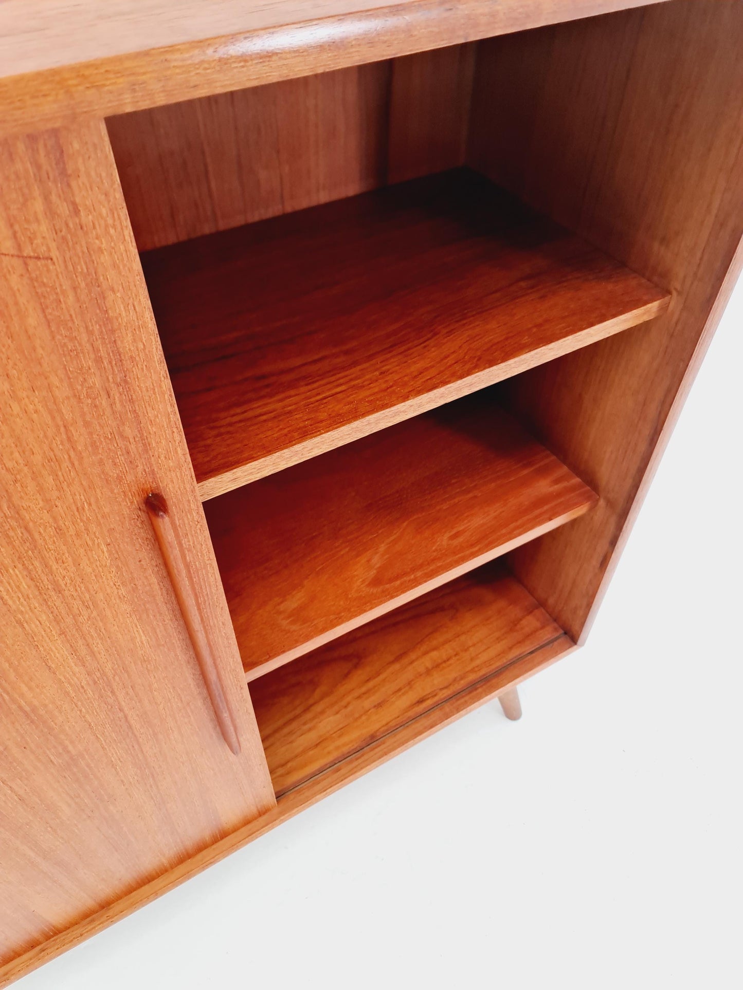 Midcentury vintage Highboard teak danish cabinet book case, 1960s
