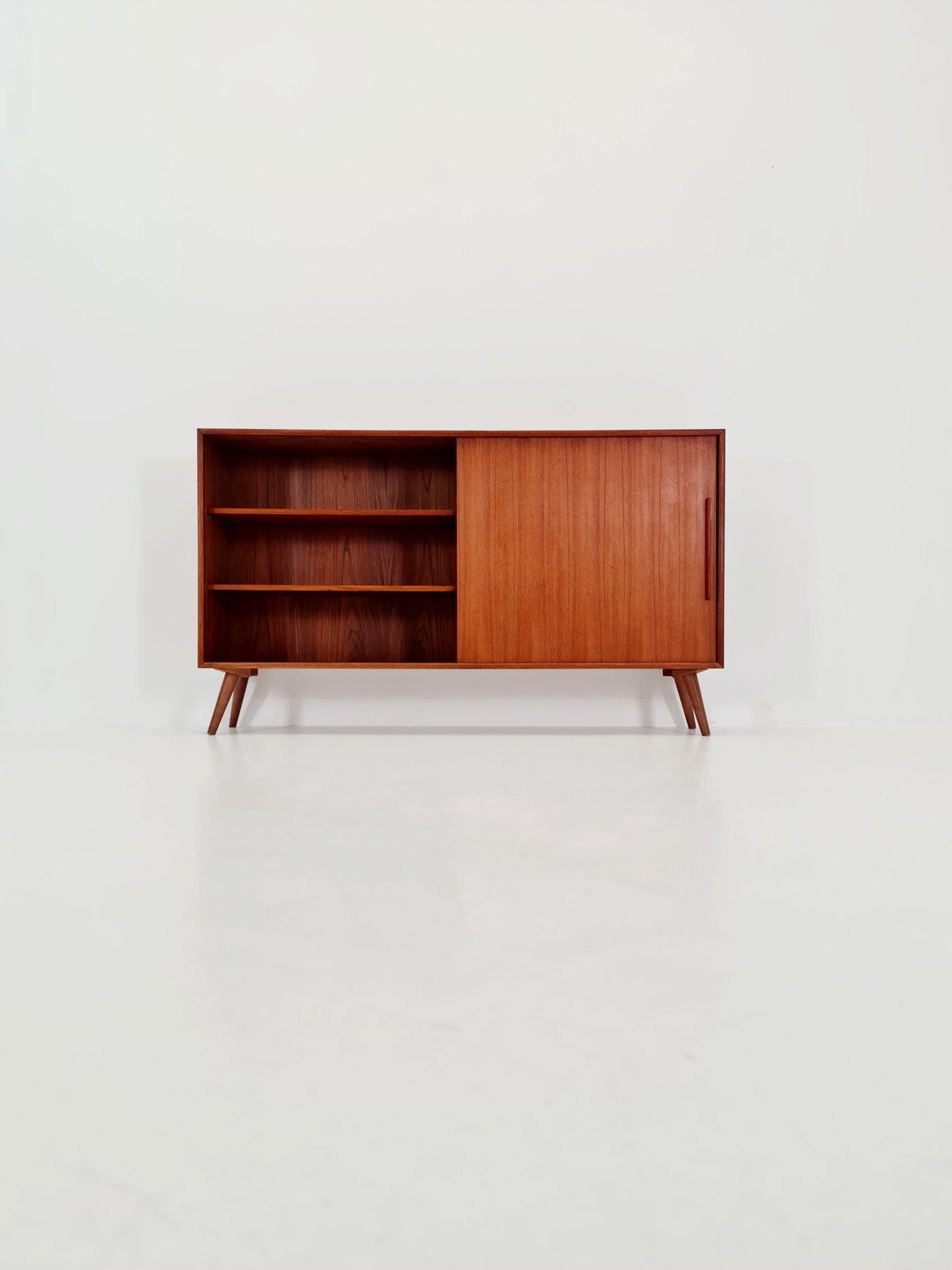 Midcentury vintage Highboard teak danish cabinet book case, 1960s