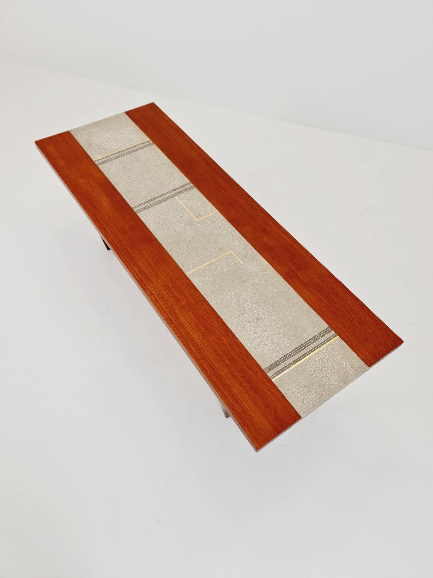Rare vintage Danish Teak mosaic coffee table from the 60s,