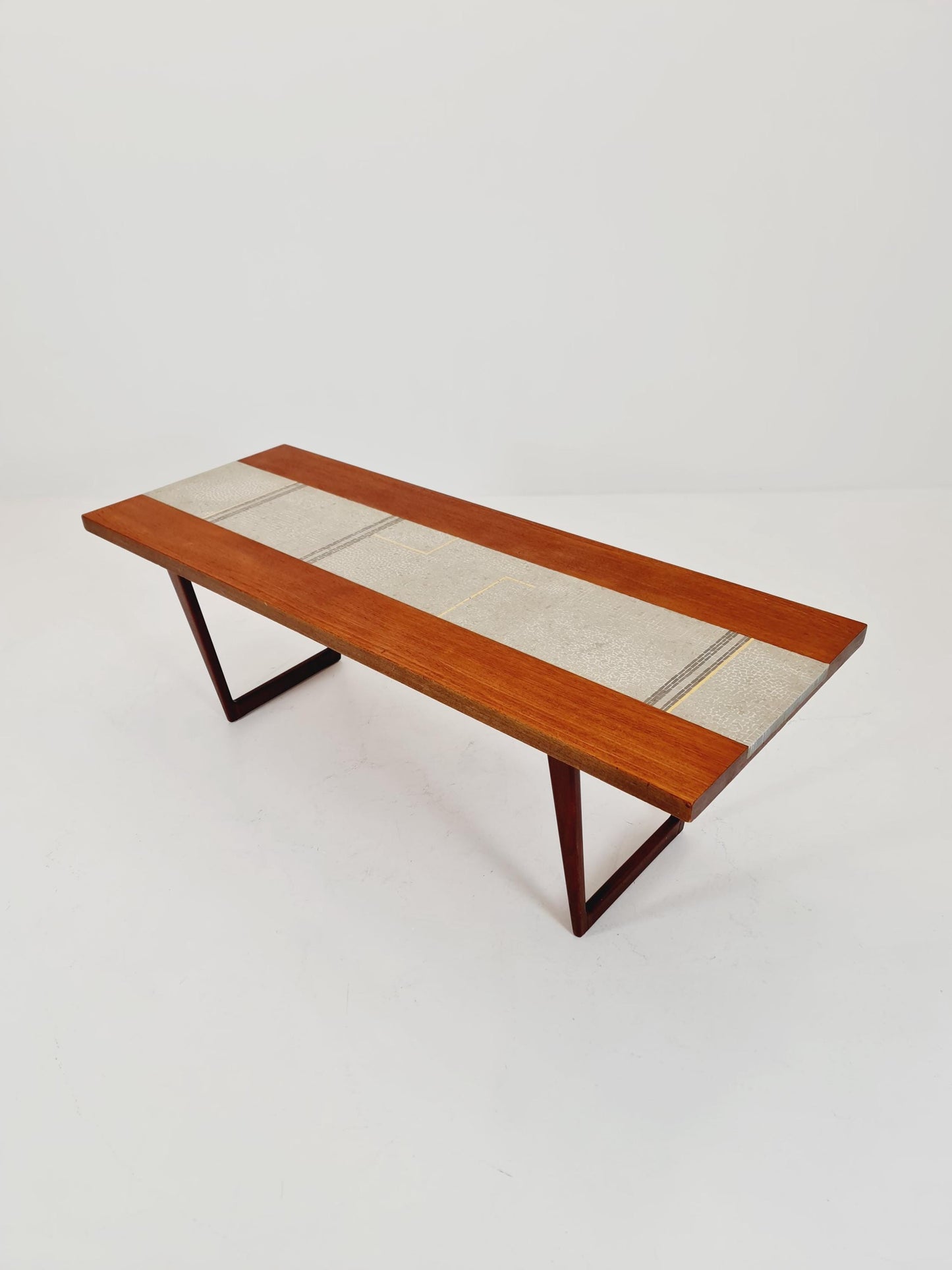 Rare vintage Danish Teak mosaic coffee table from the 60s,