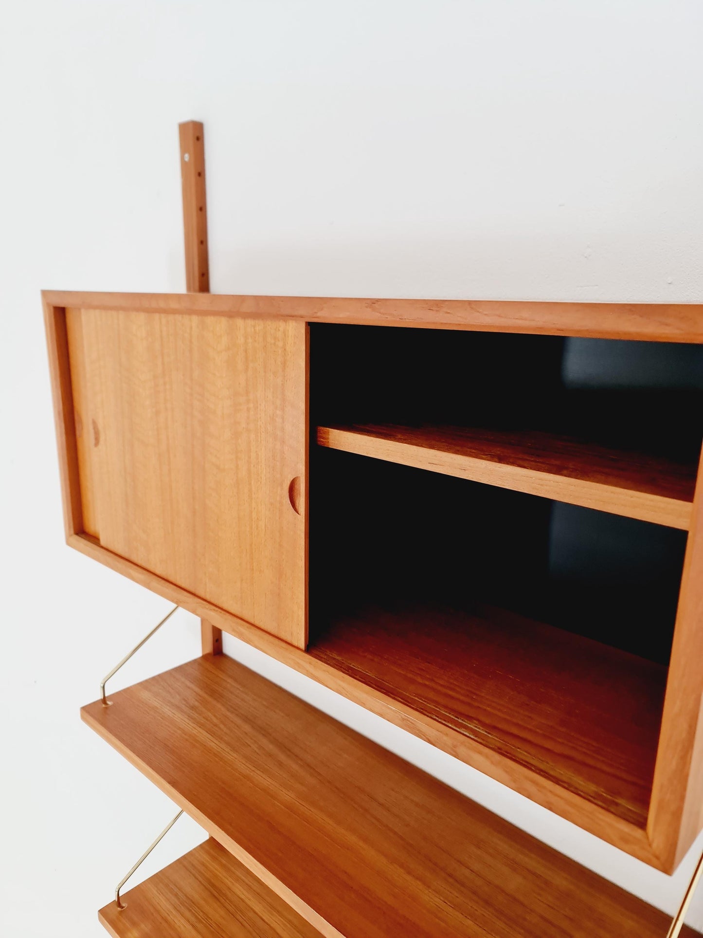 Midcentury Danish Teak Shelving Unit With Desk & light, by Poul Cadovius, 1960s