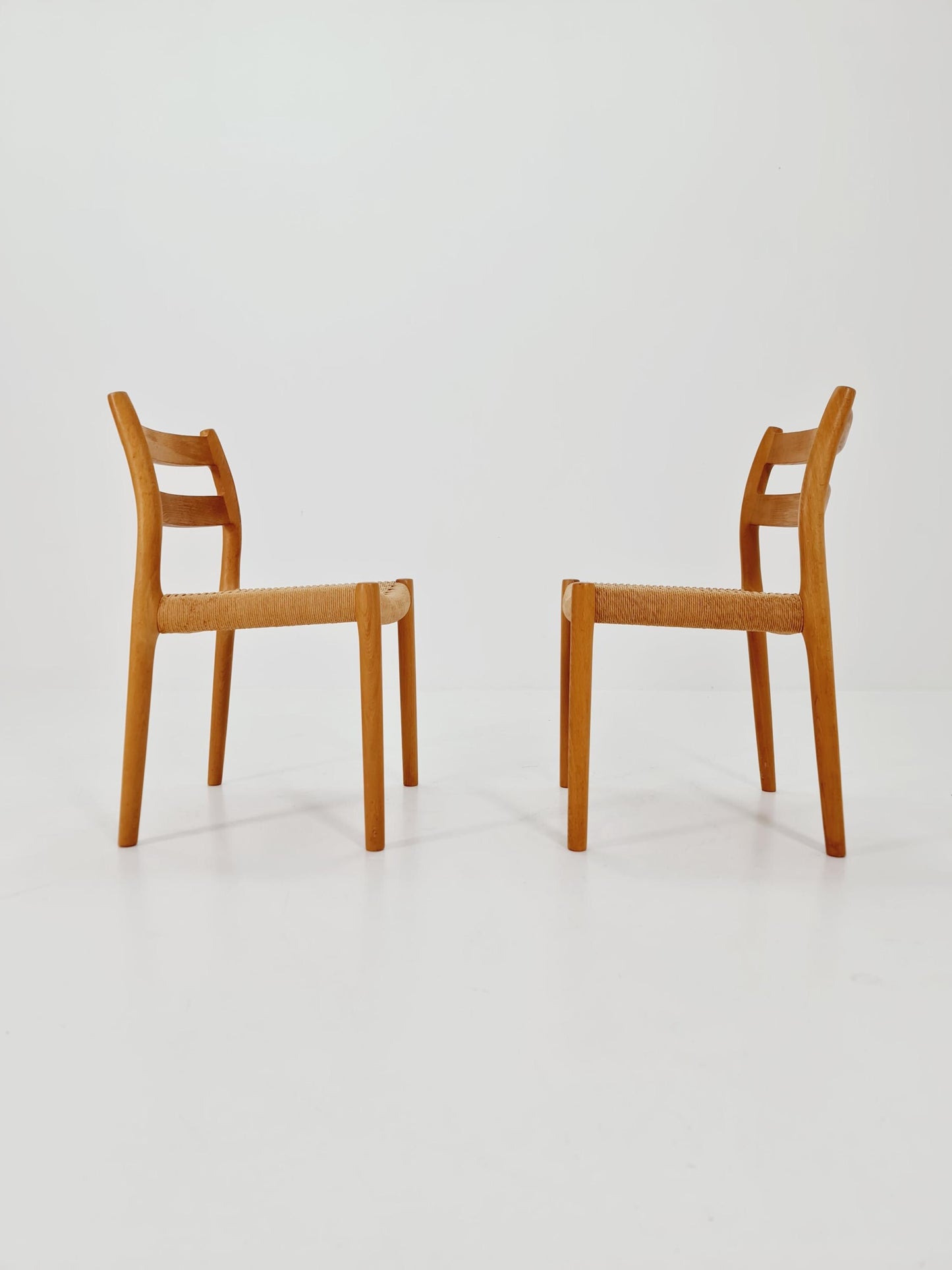 1 of 2 Vintage Danish Oak dining charis by Niels Otto Møller Model 84 , 1960s,