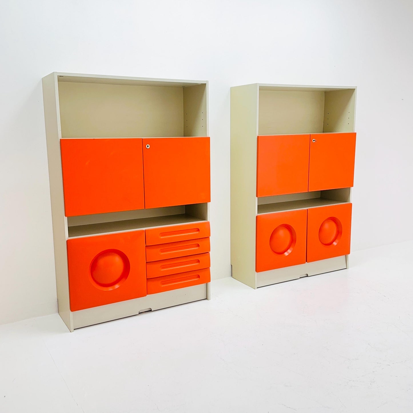 Set of 2 Space age rare cupboards by Gwinner Germany 1970s