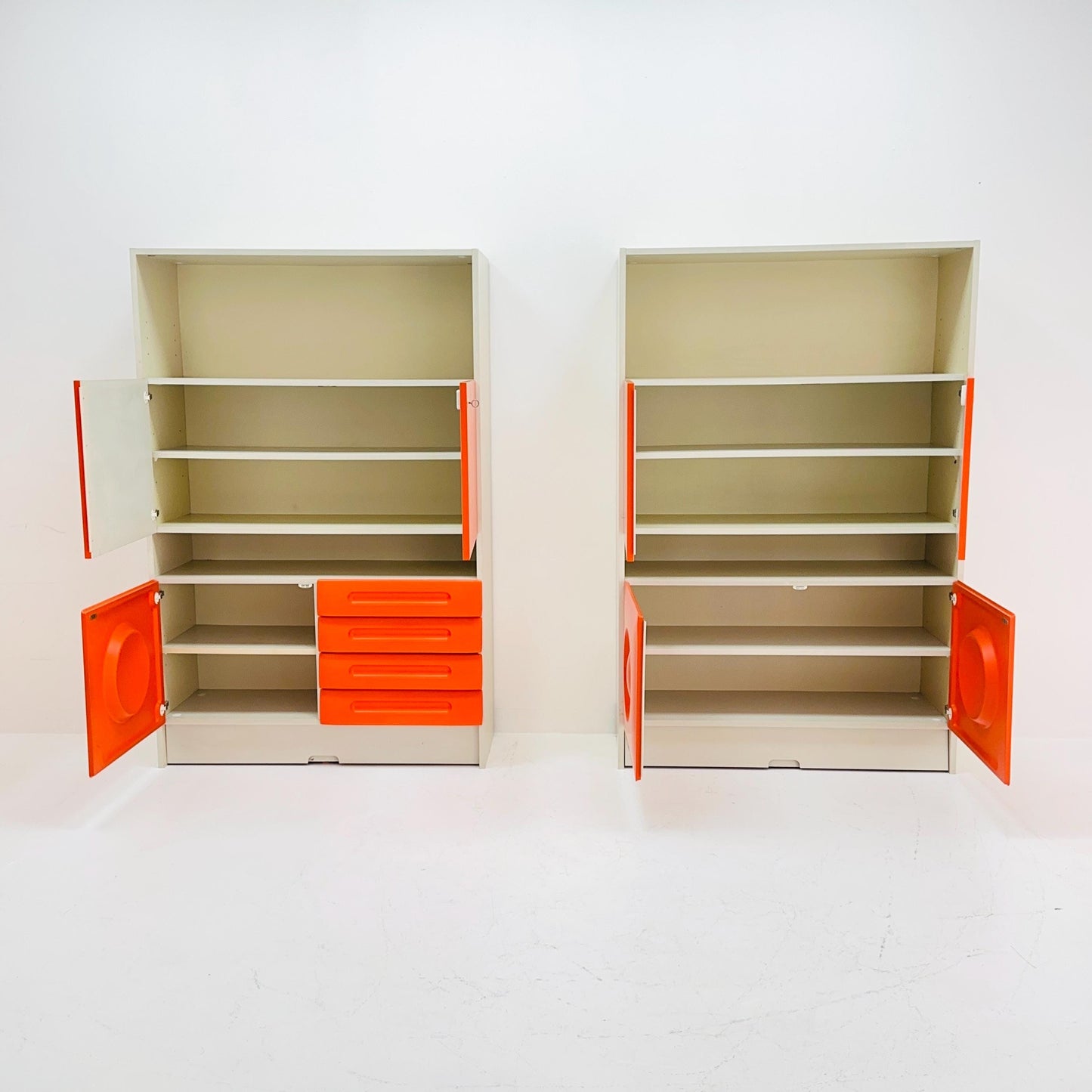 Set of 2 Space age rare cupboards by Gwinner Germany 1970s