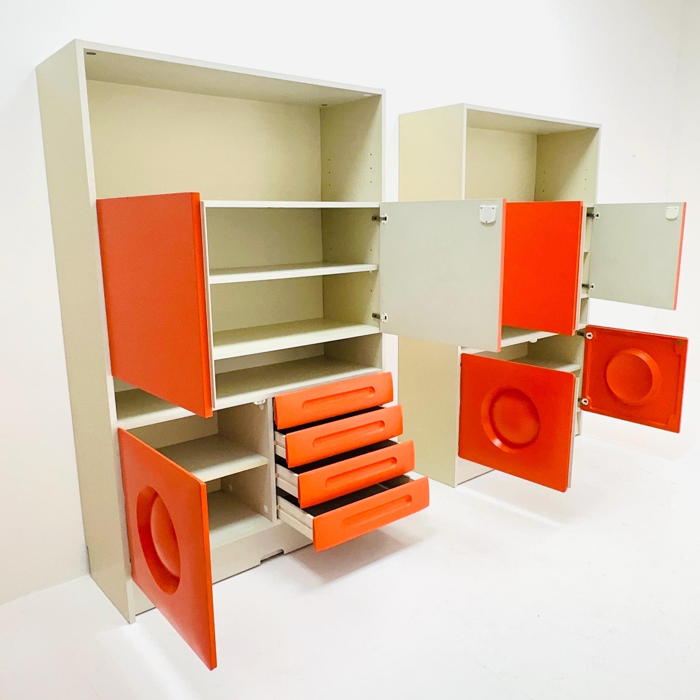 Set of 2 Space age rare cupboards by Gwinner Germany 1970s