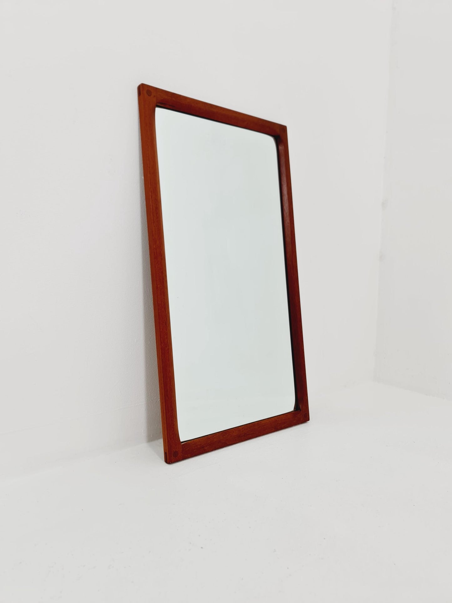 Teak Danish mid-century Modern wall-mounted mirror By Aksel Kjersgaard , 1960s