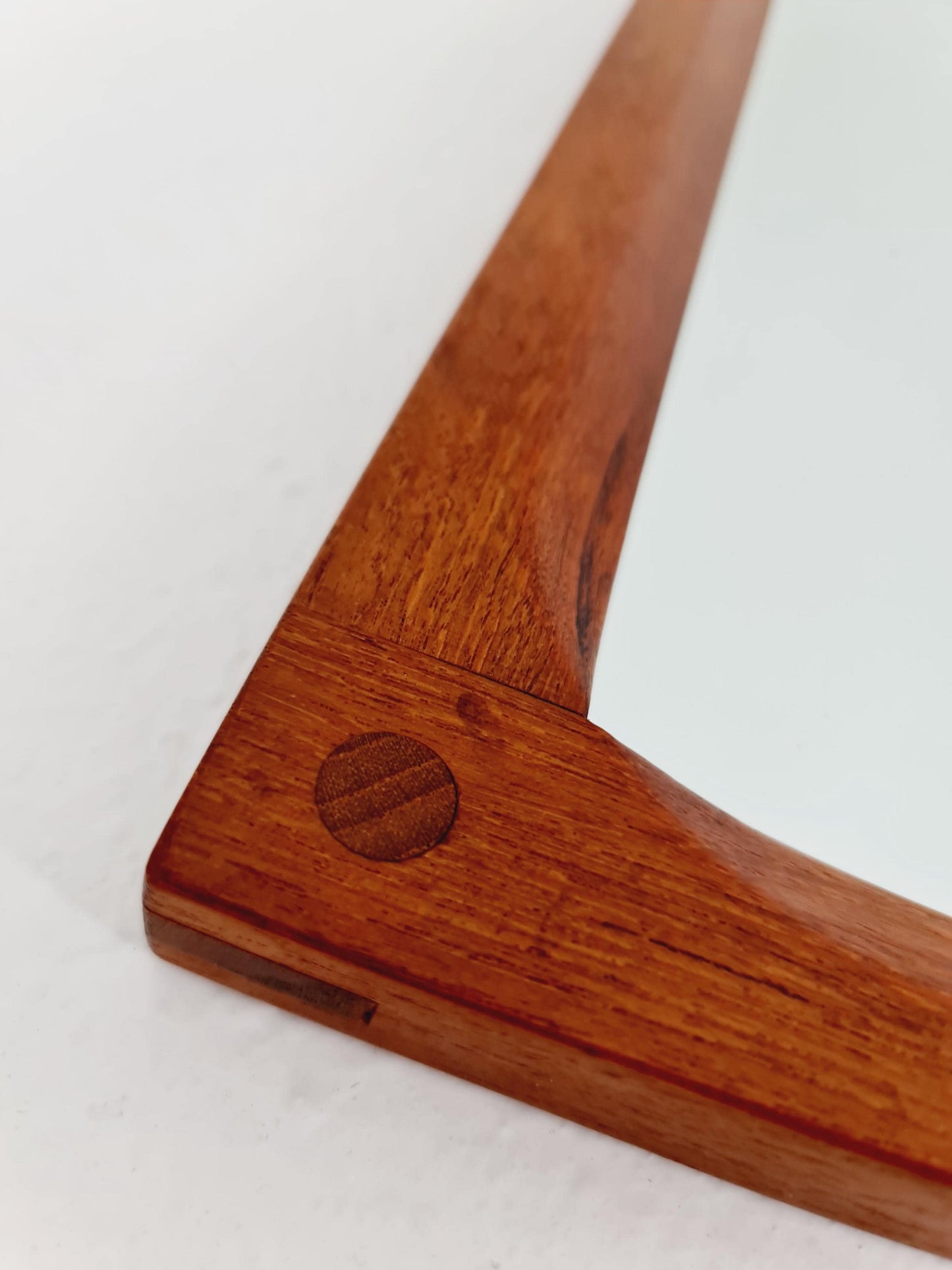 Teak Danish mid-century Modern wall-mounted mirror By Aksel Kjersgaard , 1960s