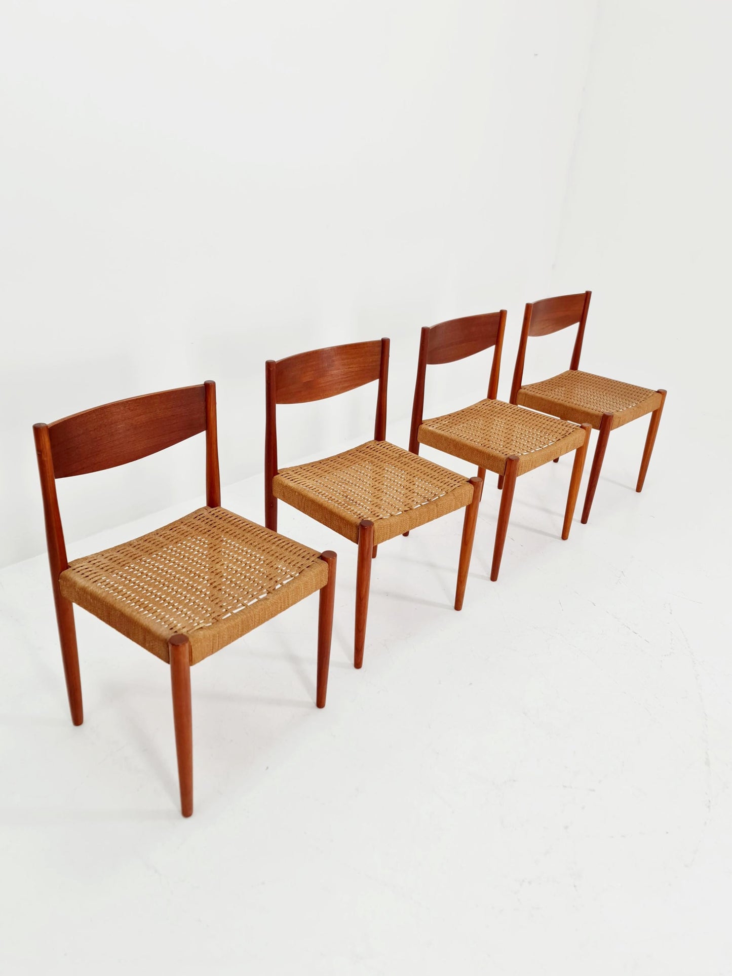 MidCentury Danish Teak Dining Chairs By Poul M.Volther for Frem Rojle 1960s, set of 4