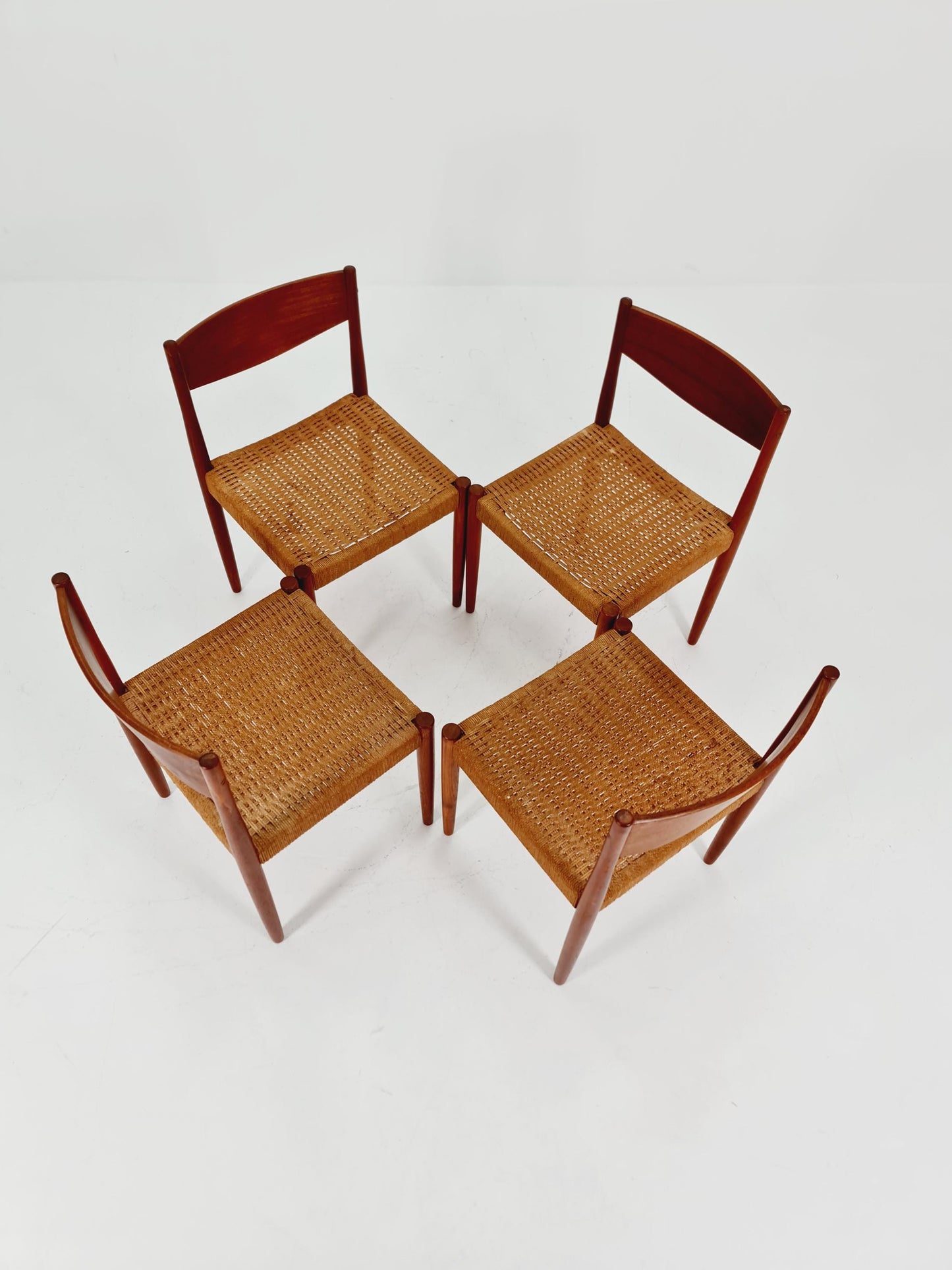 MidCentury Danish Teak Dining Chairs By Poul M.Volther for Frem Rojle 1960s, set of 4