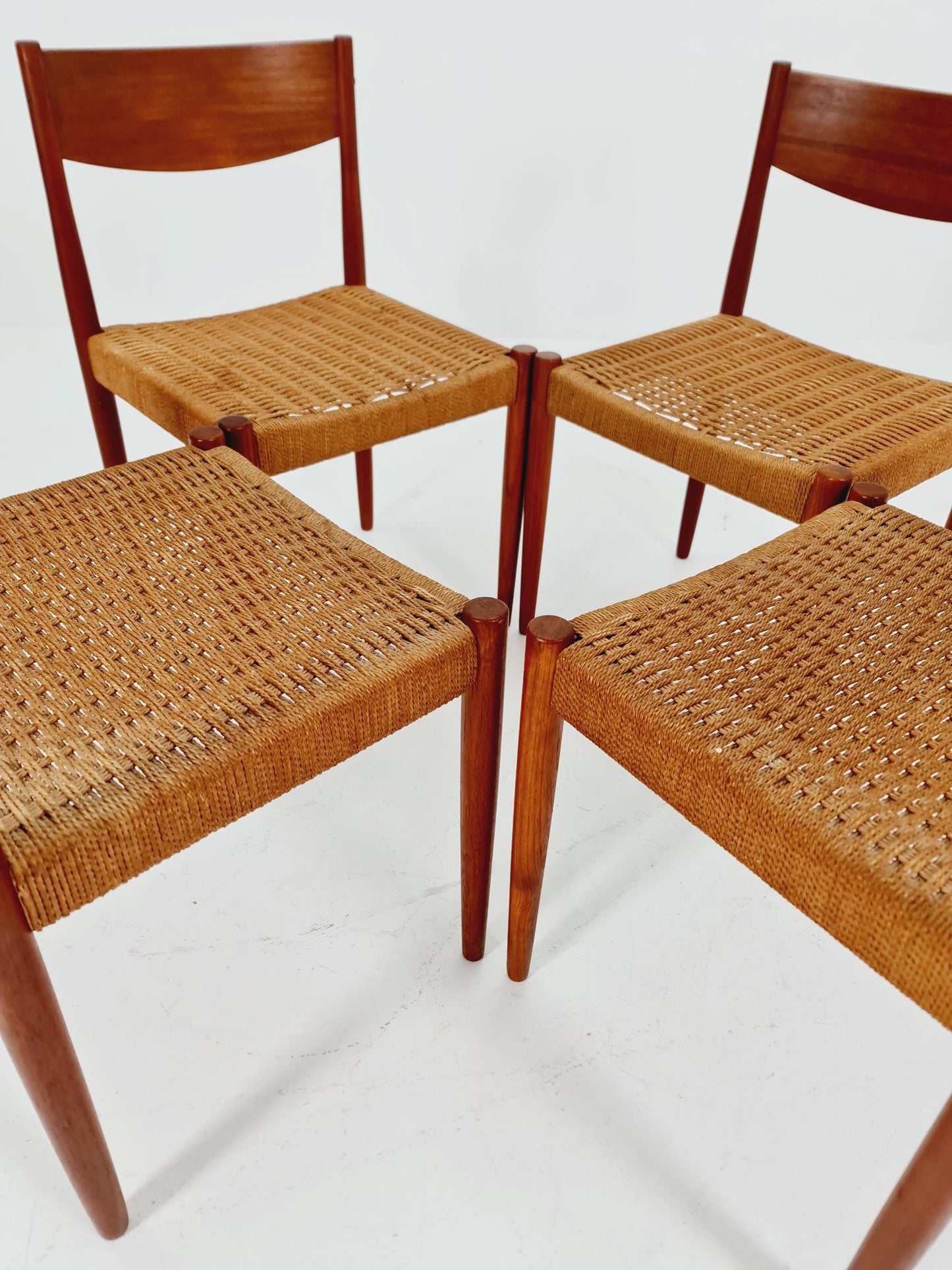 MidCentury Danish Teak Dining Chairs By Poul M.Volther for Frem Rojle 1960s, set of 4