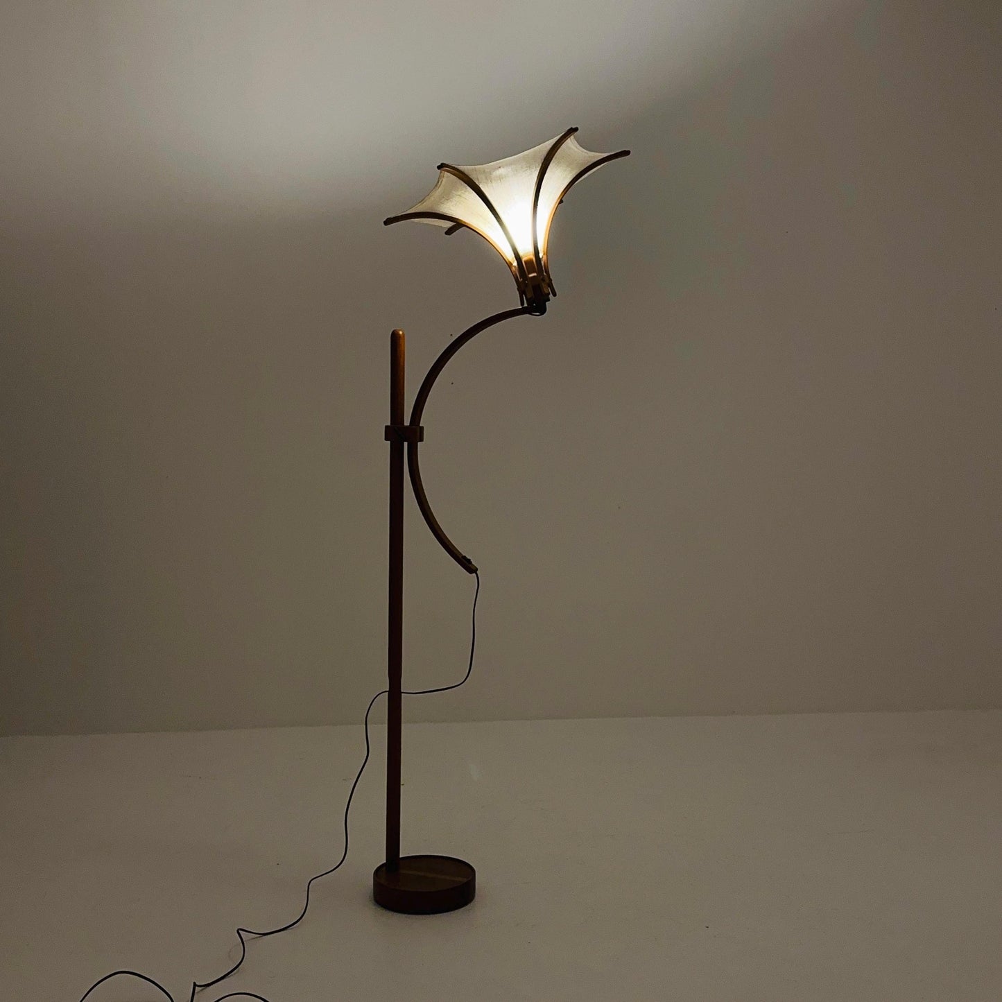 Mid century rare teak floor lamp by Domus Denmark 1970s