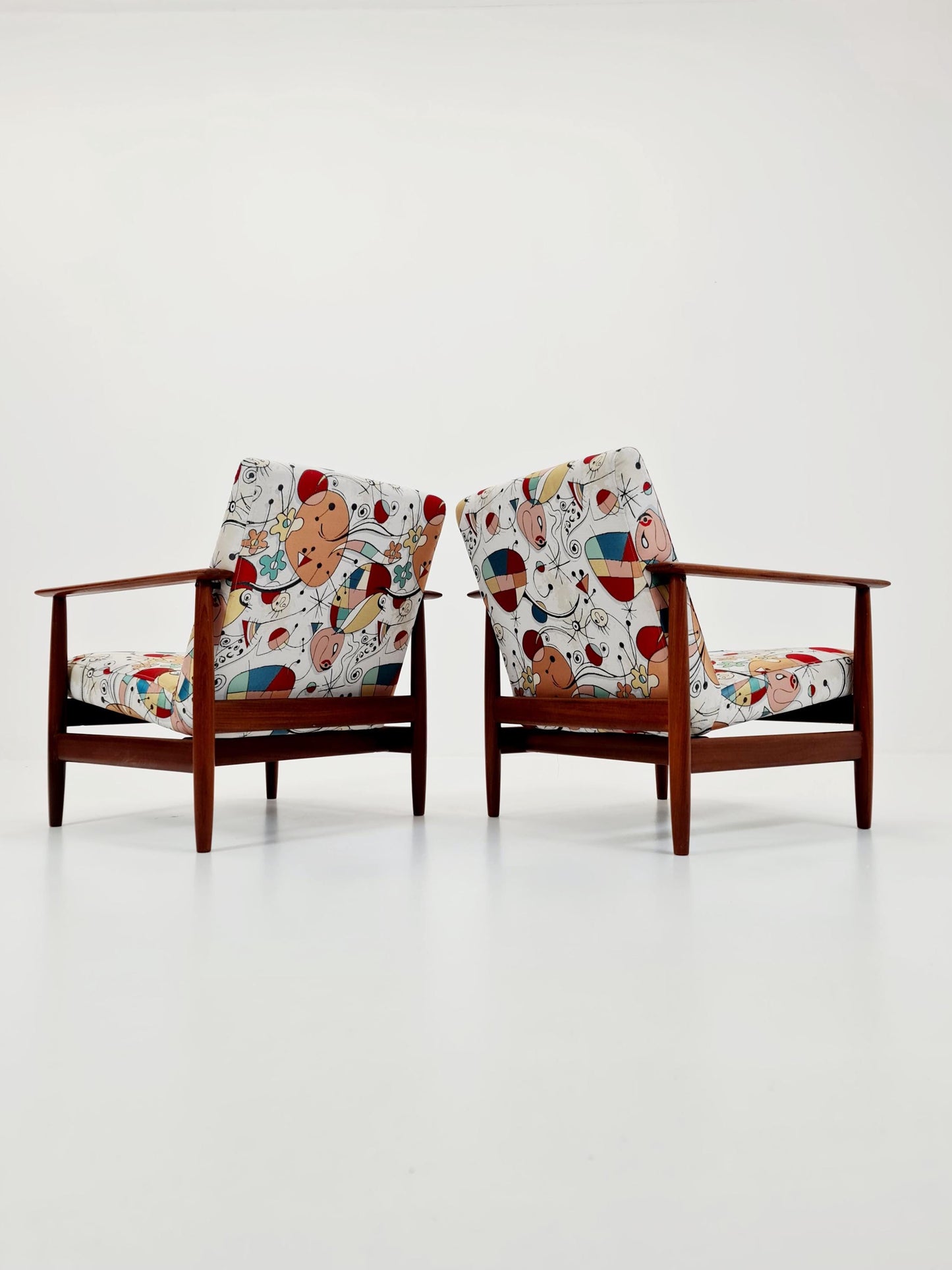 Mid century Danish easy lounge chairs Teak 1960s, Set of 2