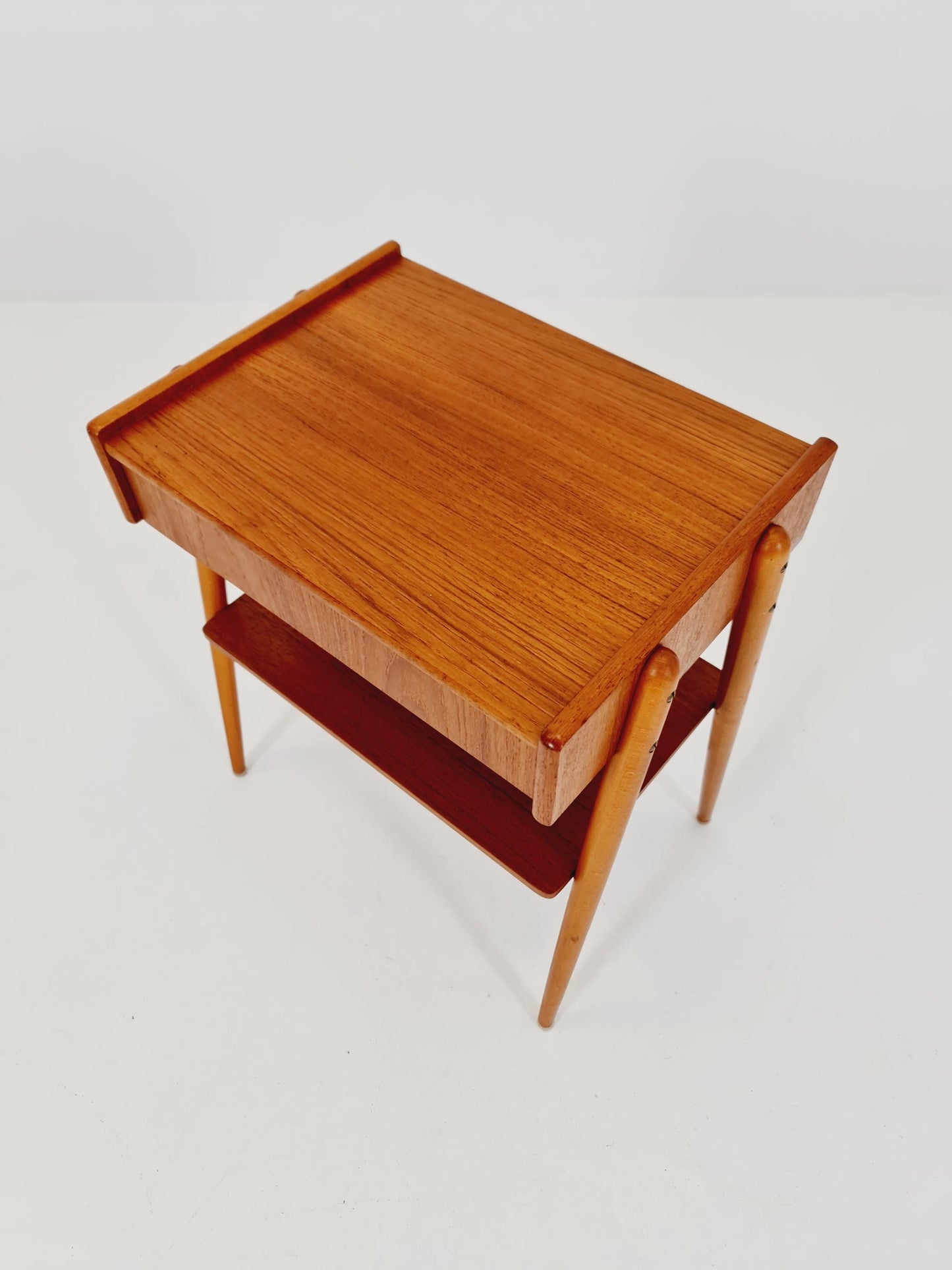 Midcentury Carlstrom & Co teak vintage side table/ bedside table/ night stand, 1960s