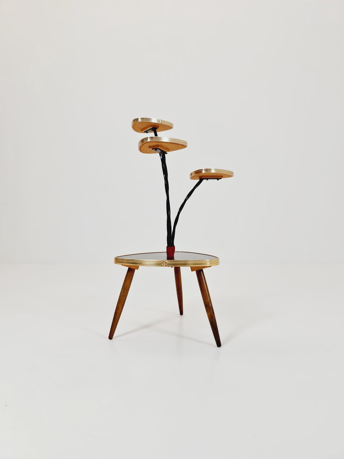 Big 1950s German Plant Stand, Colorful Vintage Mid-Century Minimalist Indoor Plant Stand Side Table Retro flower table