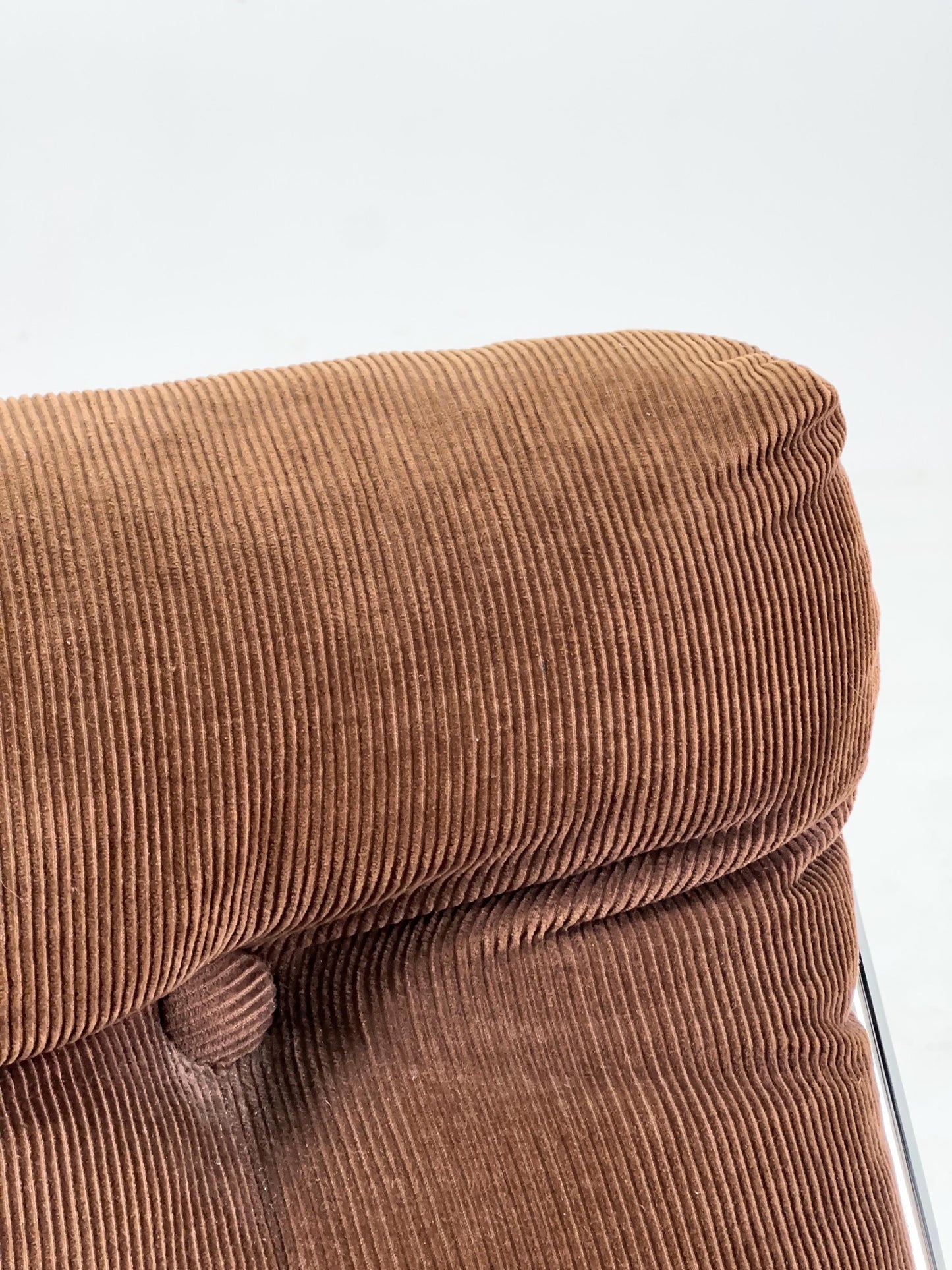 Mid century Hoppy Brown velvet Vintage lounge chair "Pixi" by Gillis Lundgren for Cordsami , Germany 1970s