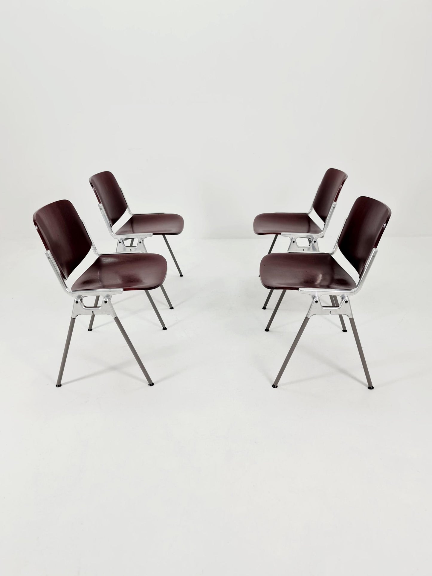 Set of 4 Italian Mid-Century Modern DSC Chairs by Giancarlo Piretti for Castelli / Anonima Castelli, 1970s