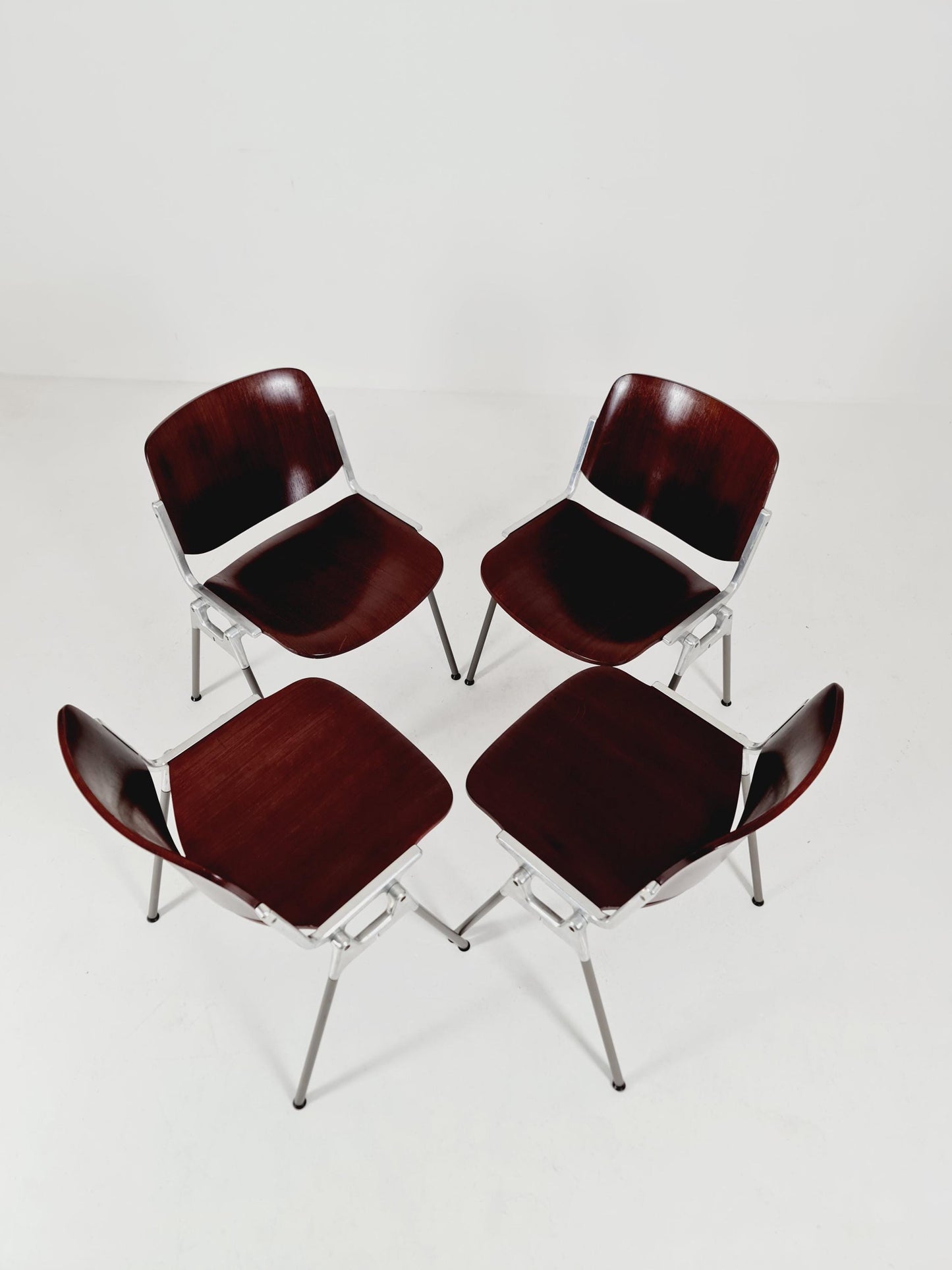 Set of 4 Italian Mid-Century Modern DSC Chairs by Giancarlo Piretti for Castelli / Anonima Castelli, 1970s