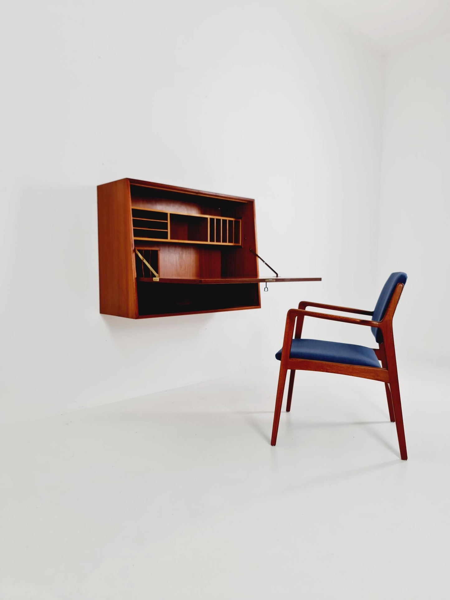 Vintage Danish teak wall hanging Secretary, desk, 1960s