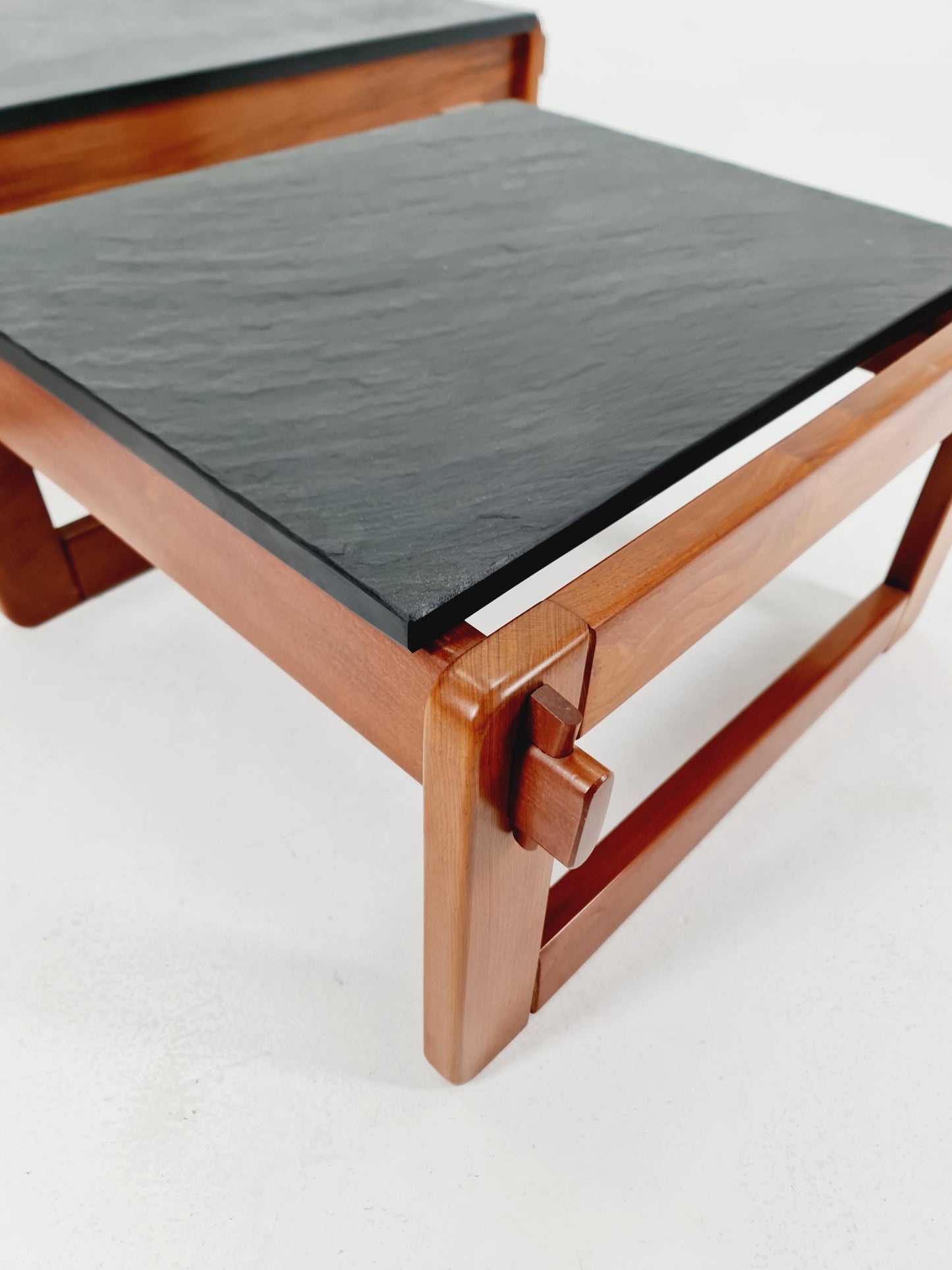 Mid century Danish Teak with black granite club Coffee table By percival Lafer Denmark, 1960s Set of 2