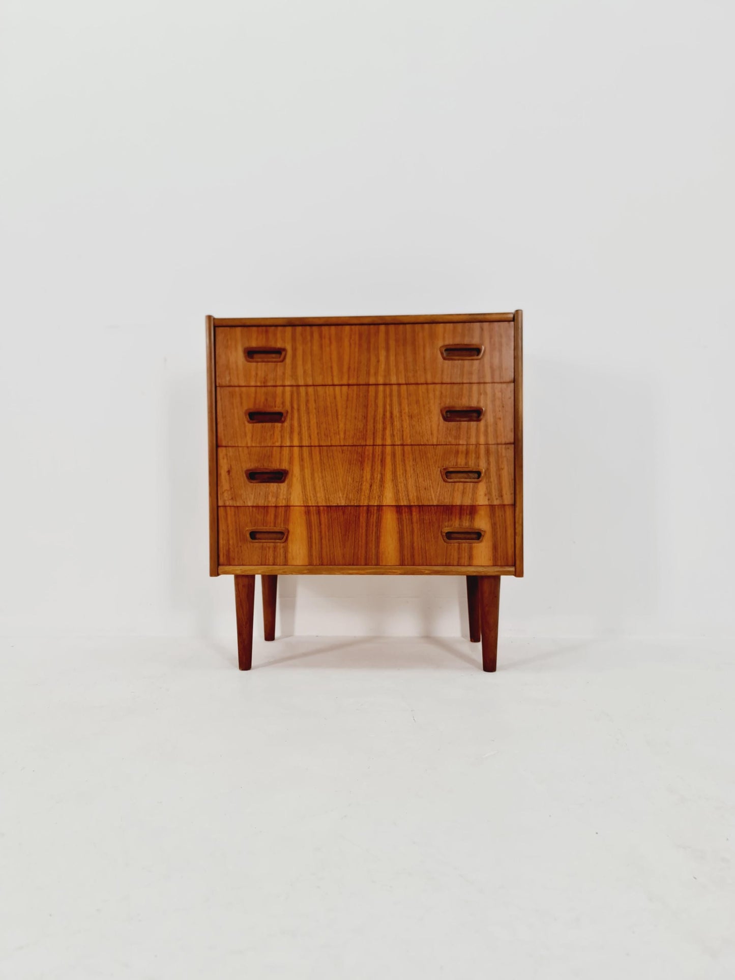 Midcentury German Walnut chest of drawers / 4 drawers cabinet, 1960s
