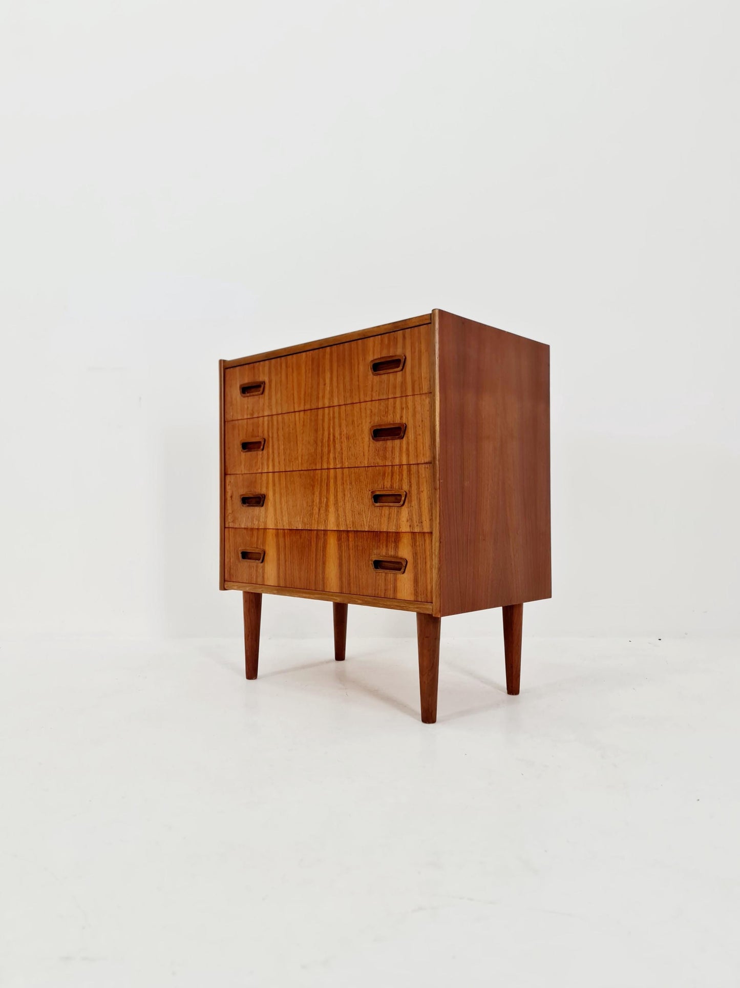 Midcentury German Walnut chest of drawers / 4 drawers cabinet, 1960s