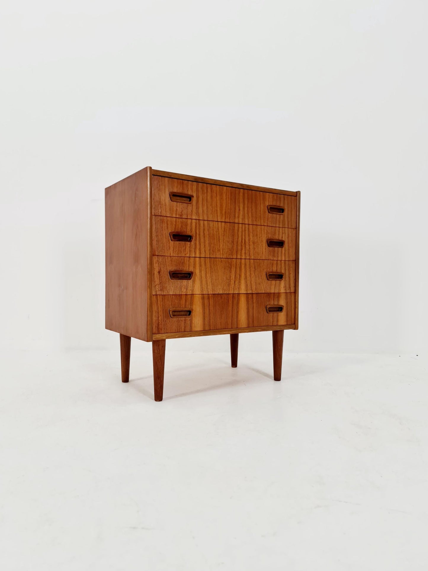 Midcentury German Walnut chest of drawers / 4 drawers cabinet, 1960s