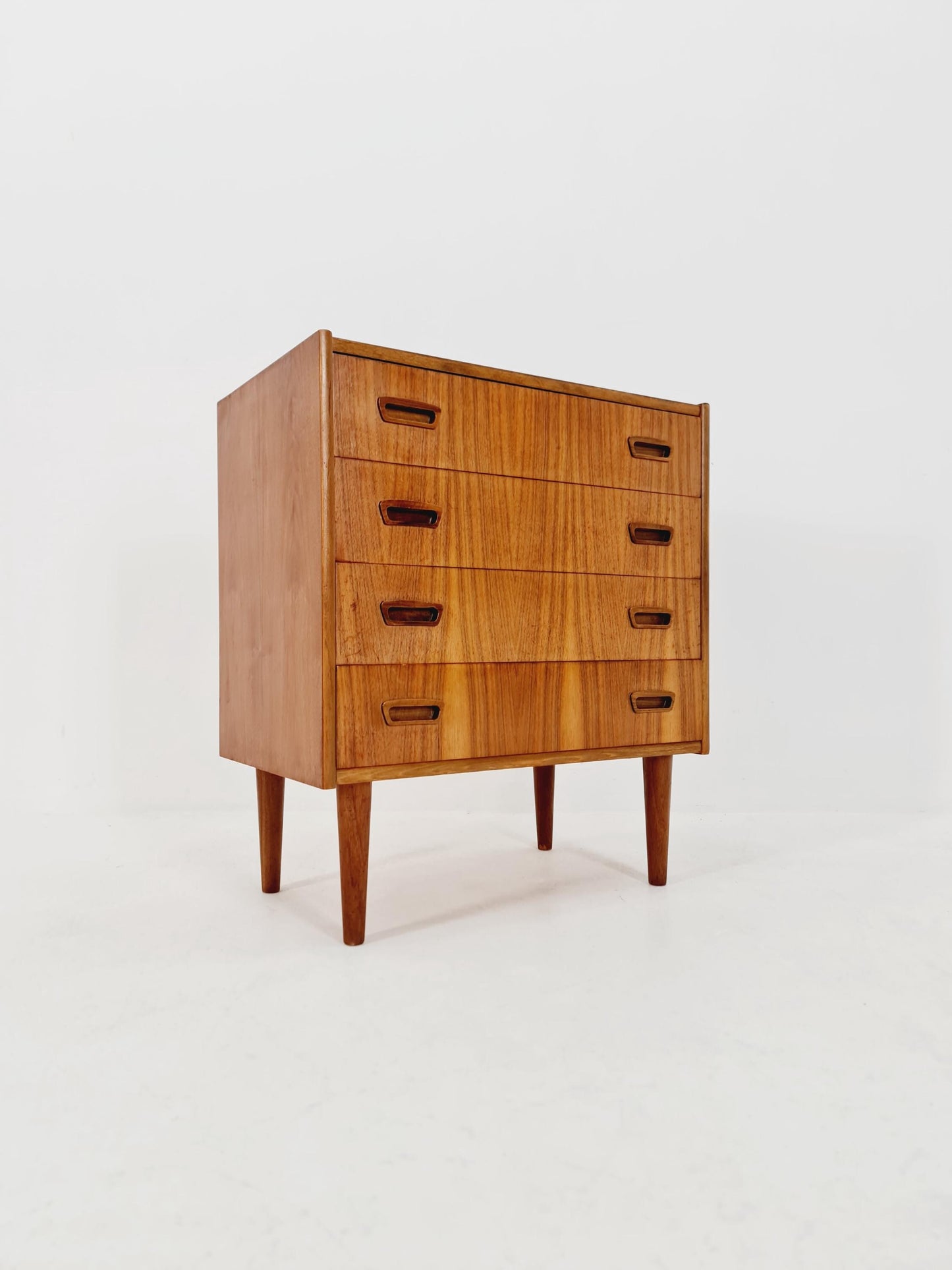 Midcentury German Walnut chest of drawers / 4 drawers cabinet, 1960s