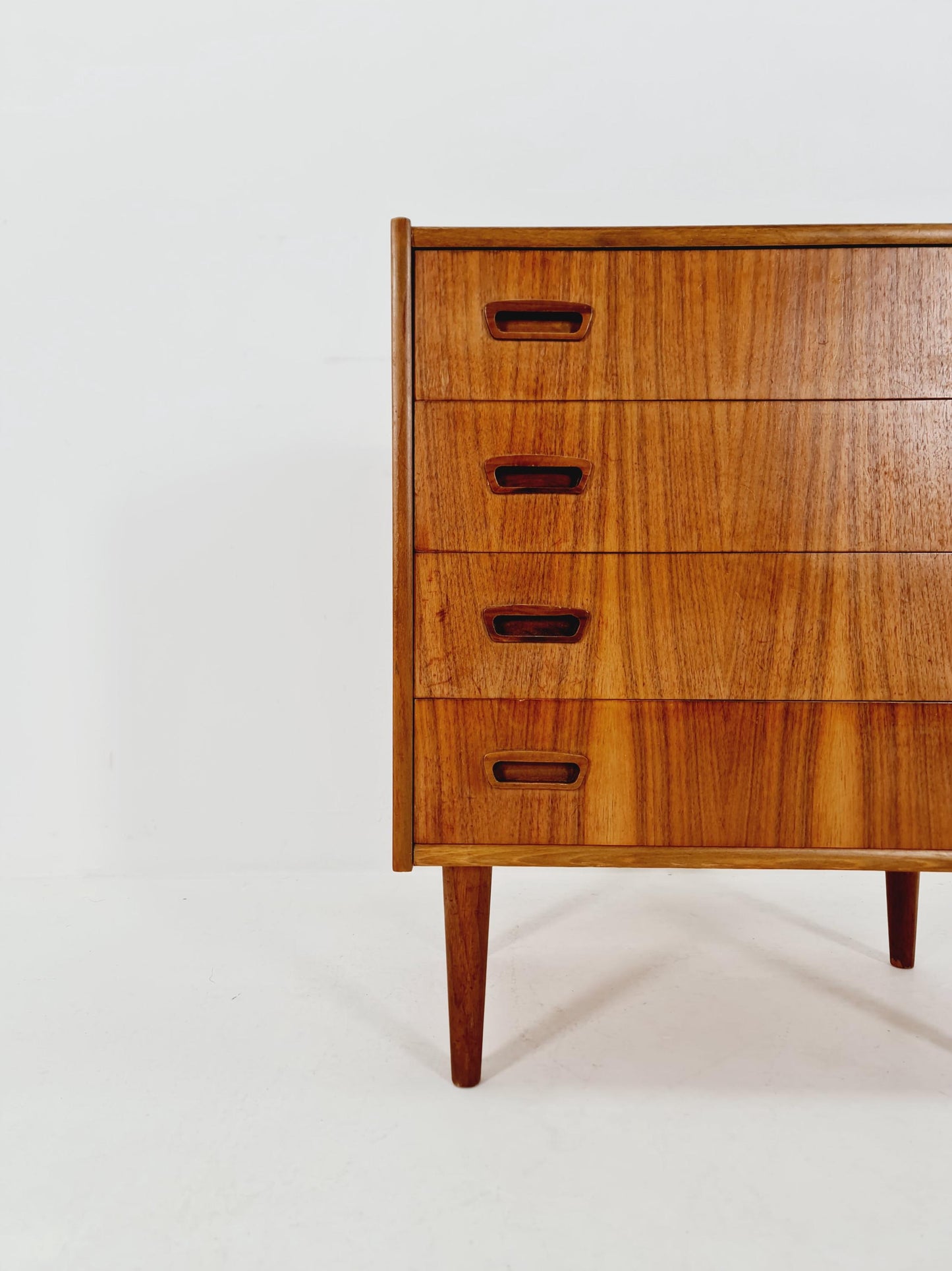Midcentury German Walnut chest of drawers / 4 drawers cabinet, 1960s