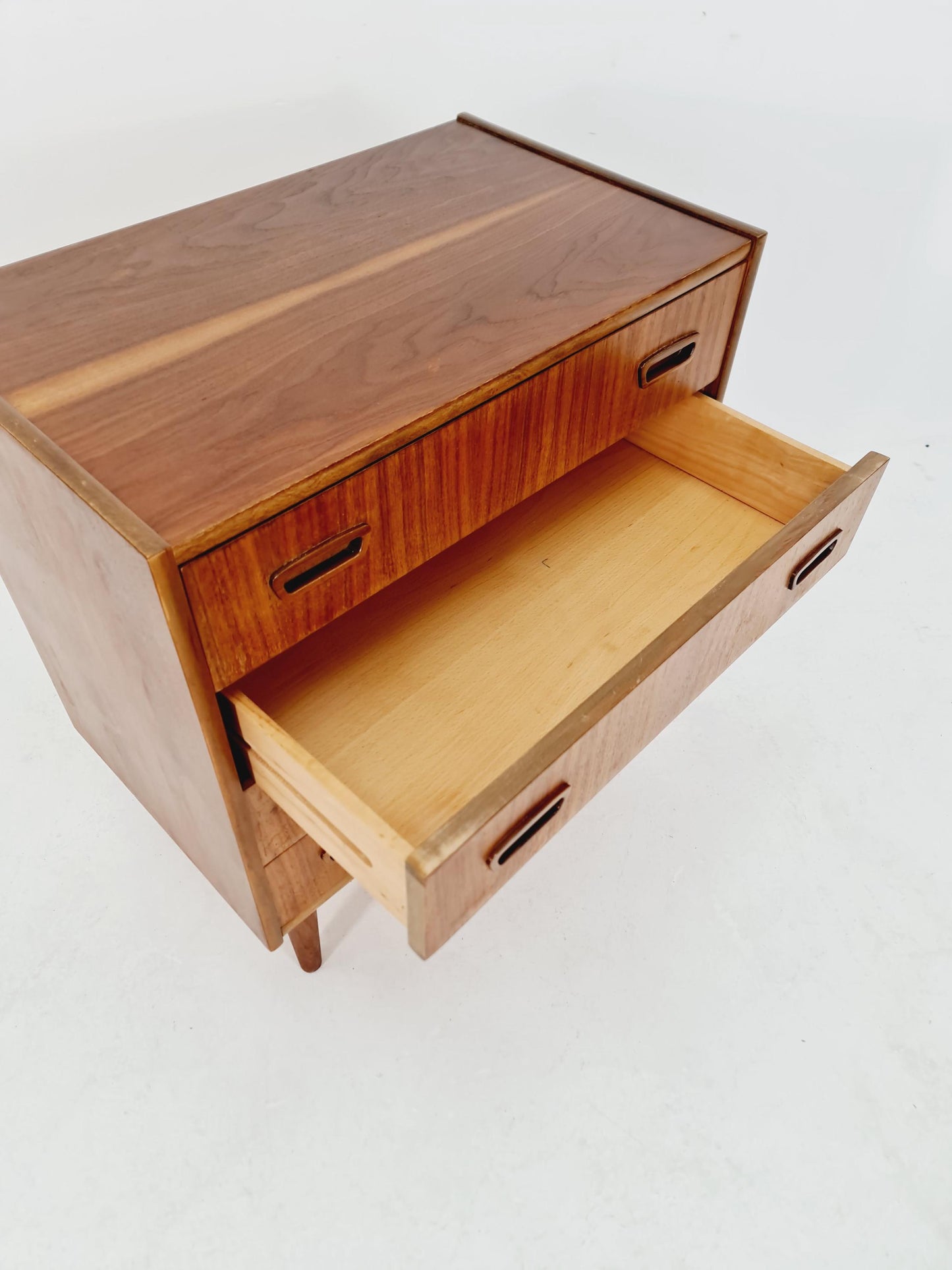 Midcentury German Walnut chest of drawers / 4 drawers cabinet, 1960s