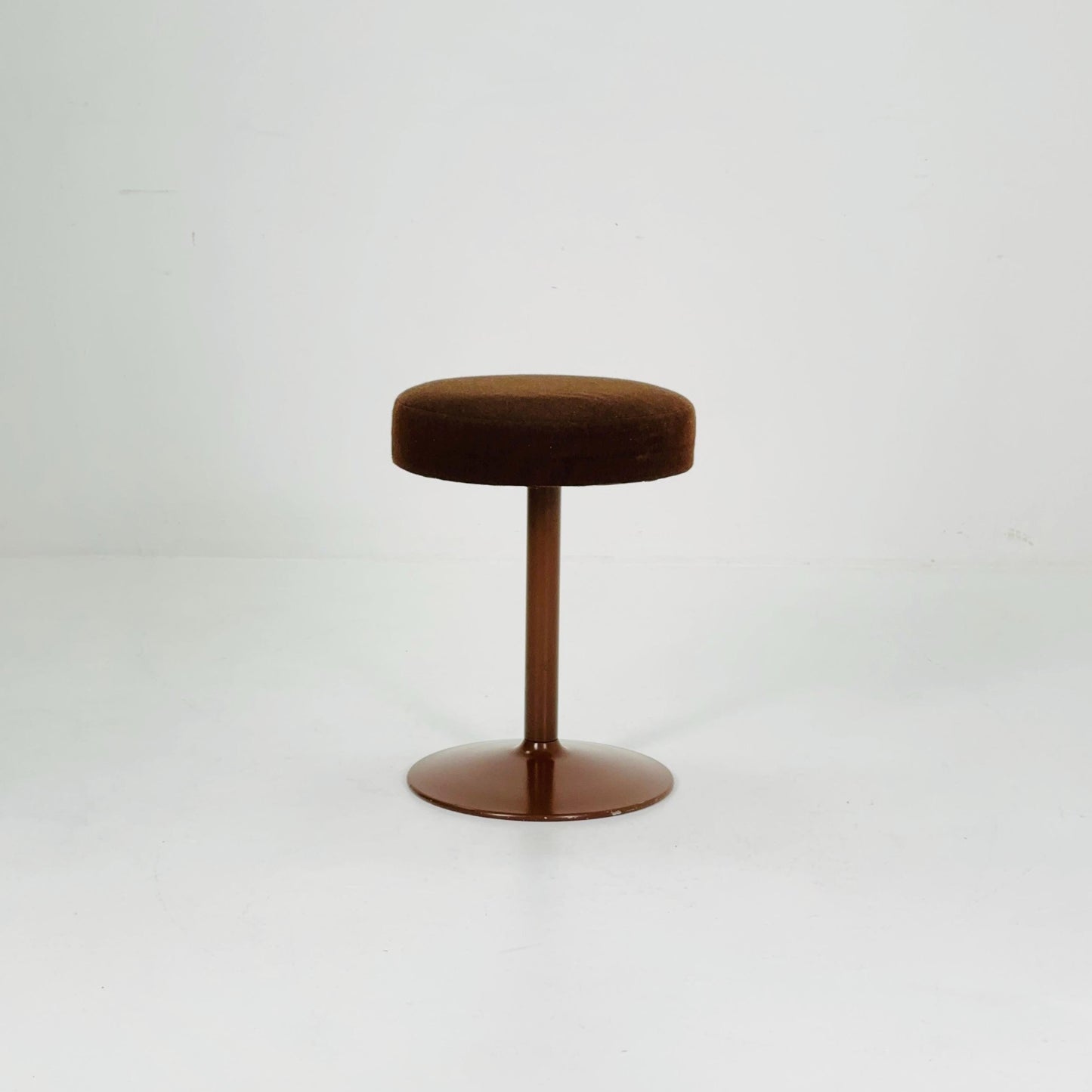 Mid century stool in Spaceage brown fabric 1970s Germany