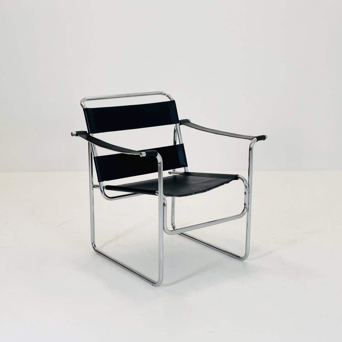 Mid century Bauhaus lounge chair style of Wassily B3 armchair Italy 1980s