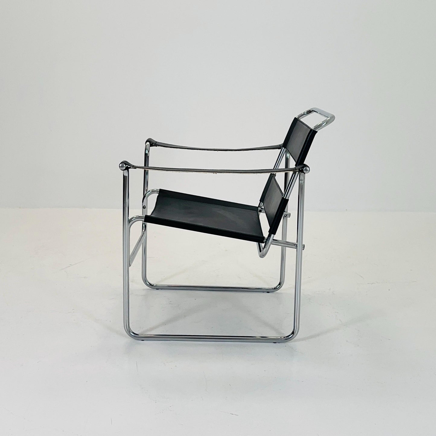 Mid century Bauhaus lounge chair style of Wassily B3 armchair Italy 1980s