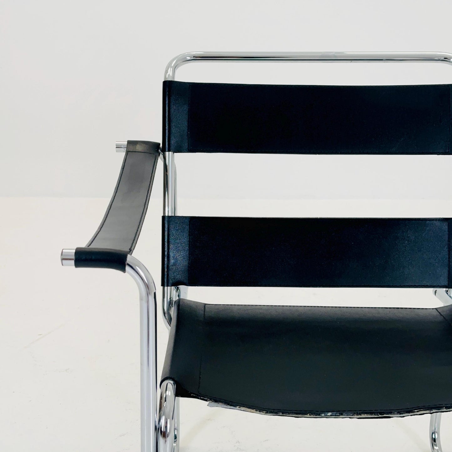 Mid century Bauhaus lounge chair style of Wassily B3 armchair Italy 1980s