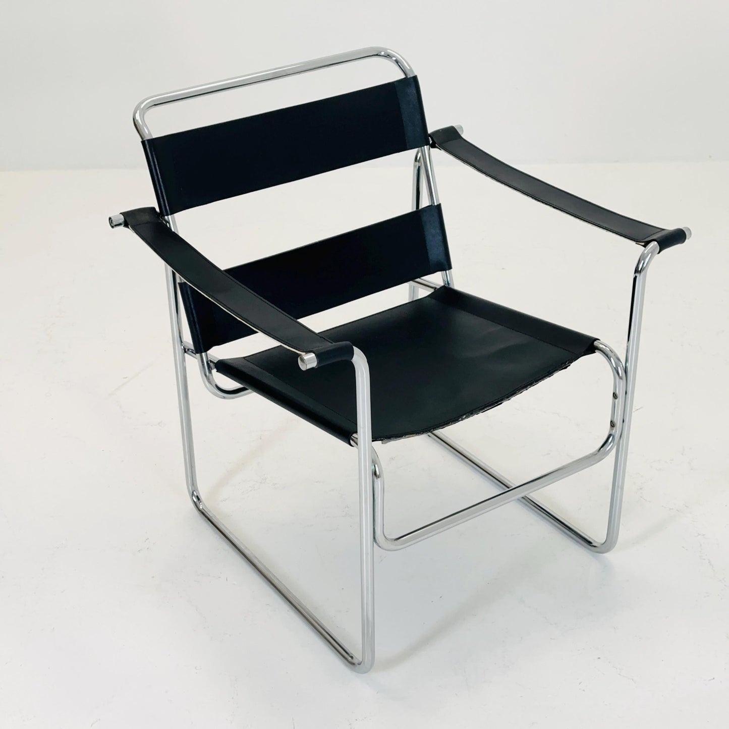 Mid century Bauhaus lounge chair style of Wassily B3 armchair Italy 1980s