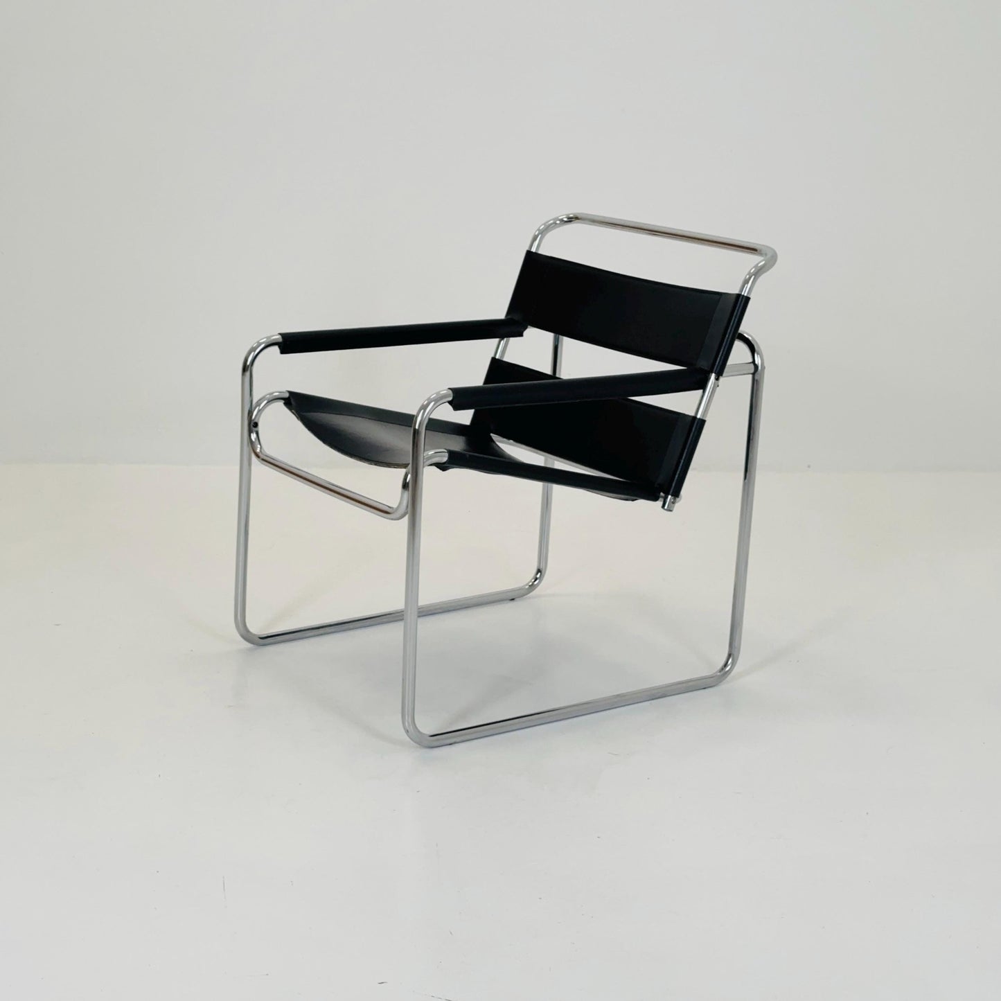 Mid century Bauhaus lounge chair/ lounge chair style of Wassily B3 armchair Italy 1980s
