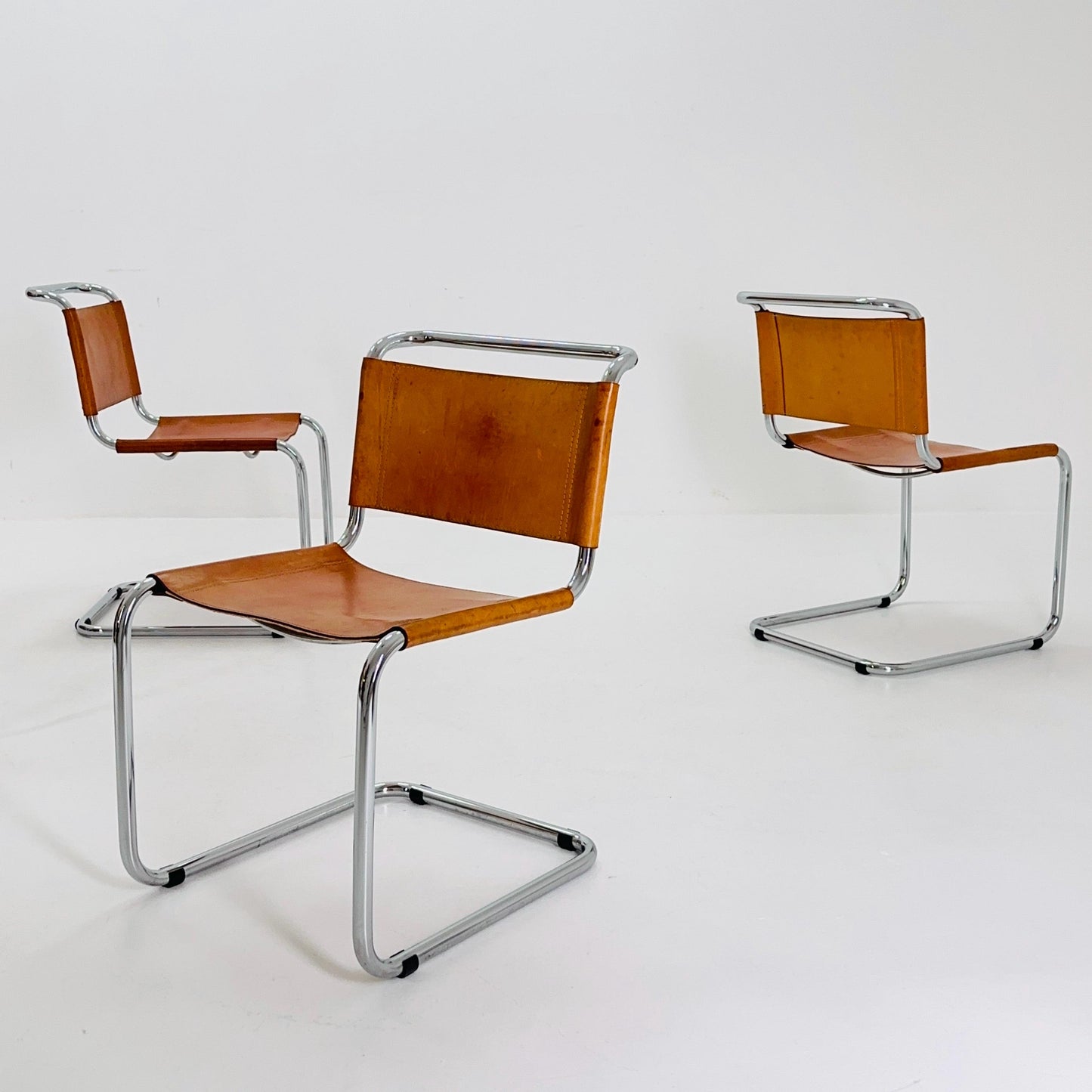 set of 4 Mid-Century Vintage S33 chair from Mart Stam Fasem Italy 1980s