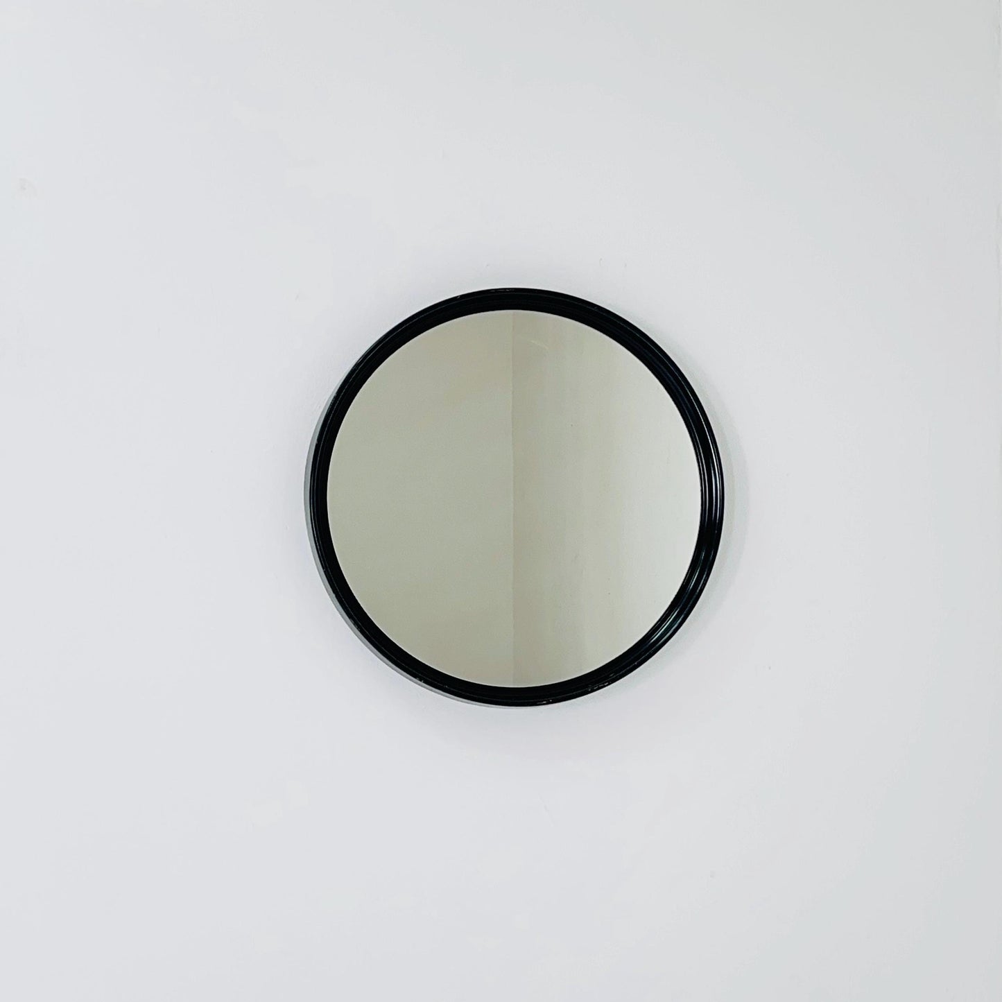 Space Age \Mid-Century Large black Round Wall mirror, 1970s Germany