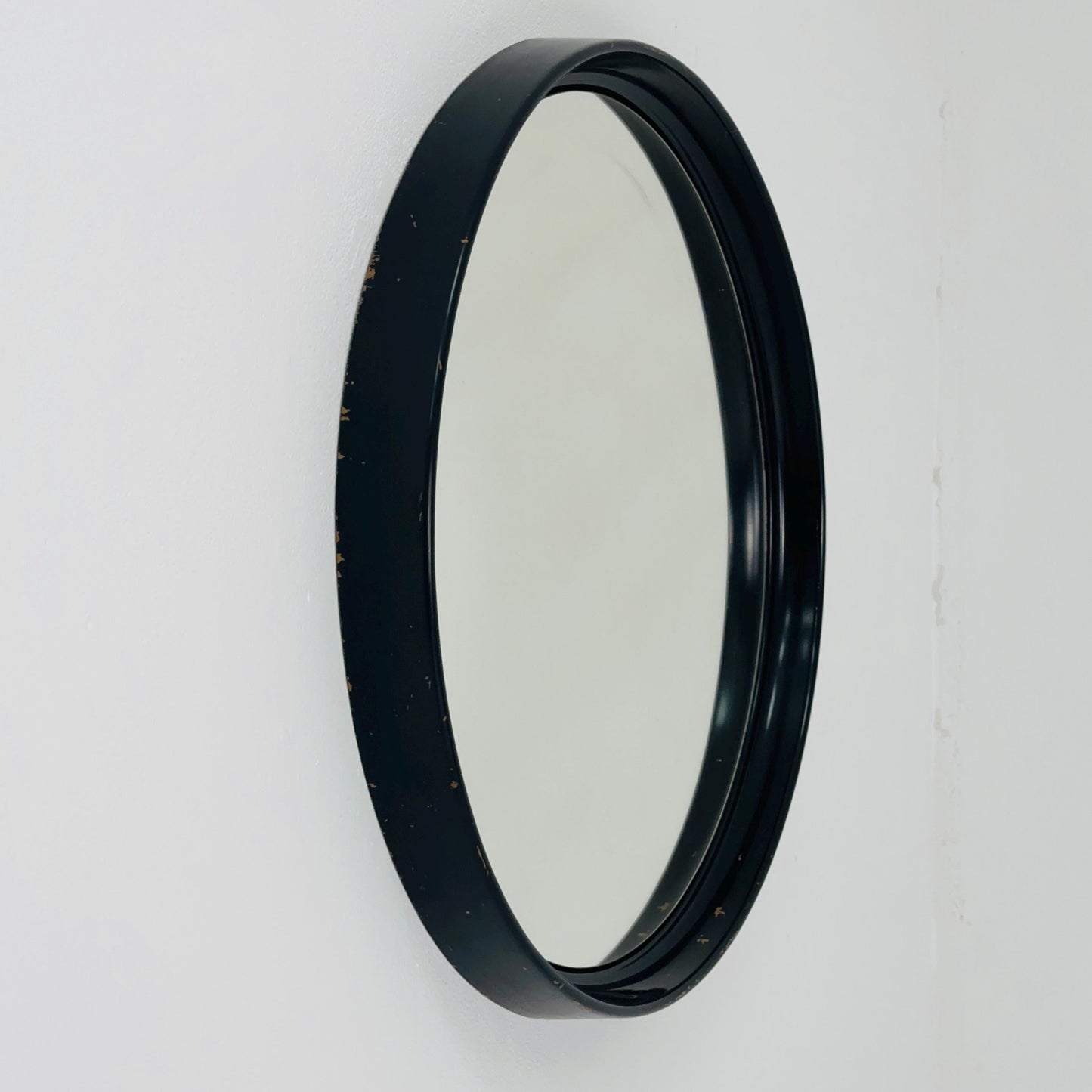 Space Age \Mid-Century Large black Round Wall mirror, 1970s Germany