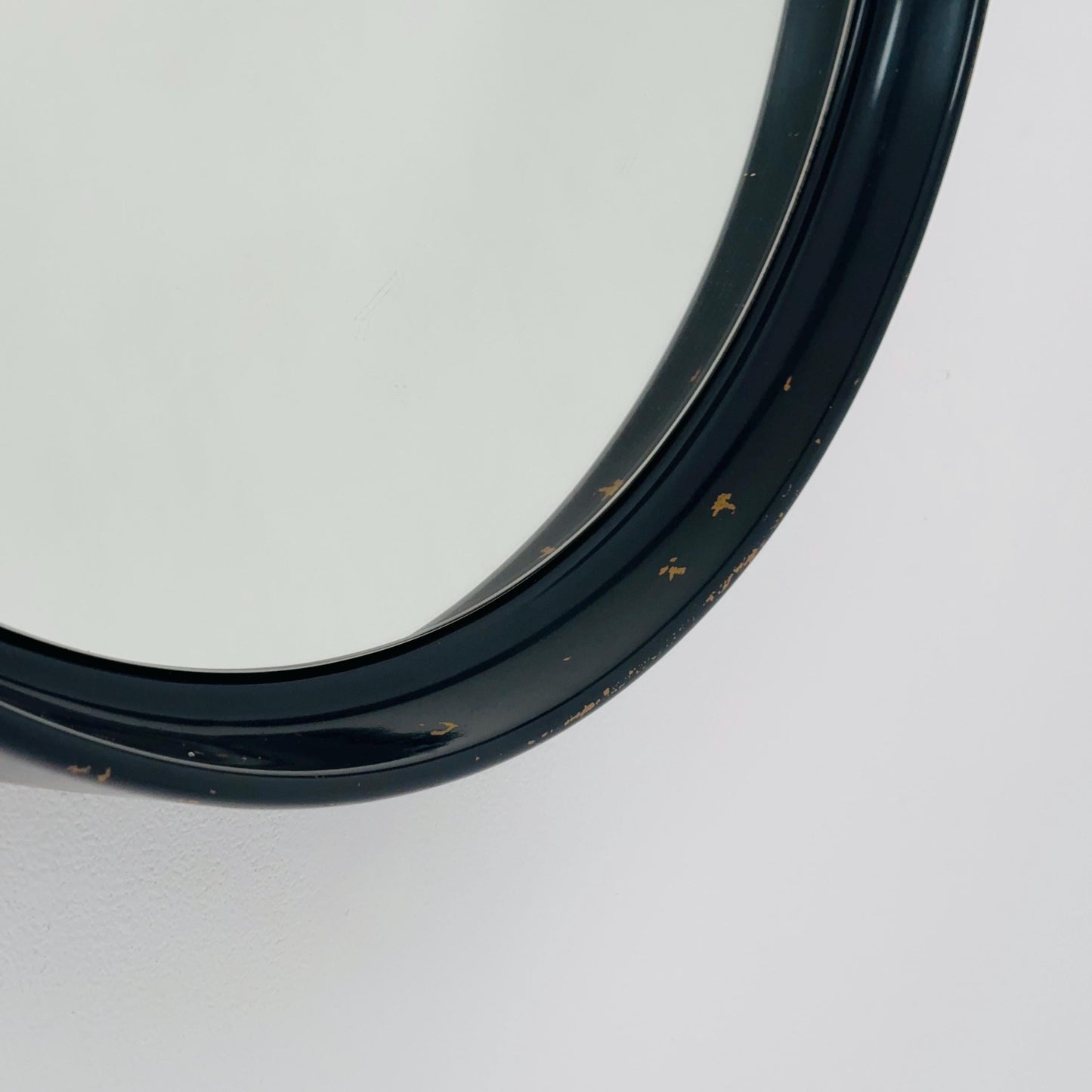 Space Age \Mid-Century Large black Round Wall mirror, 1970s Germany