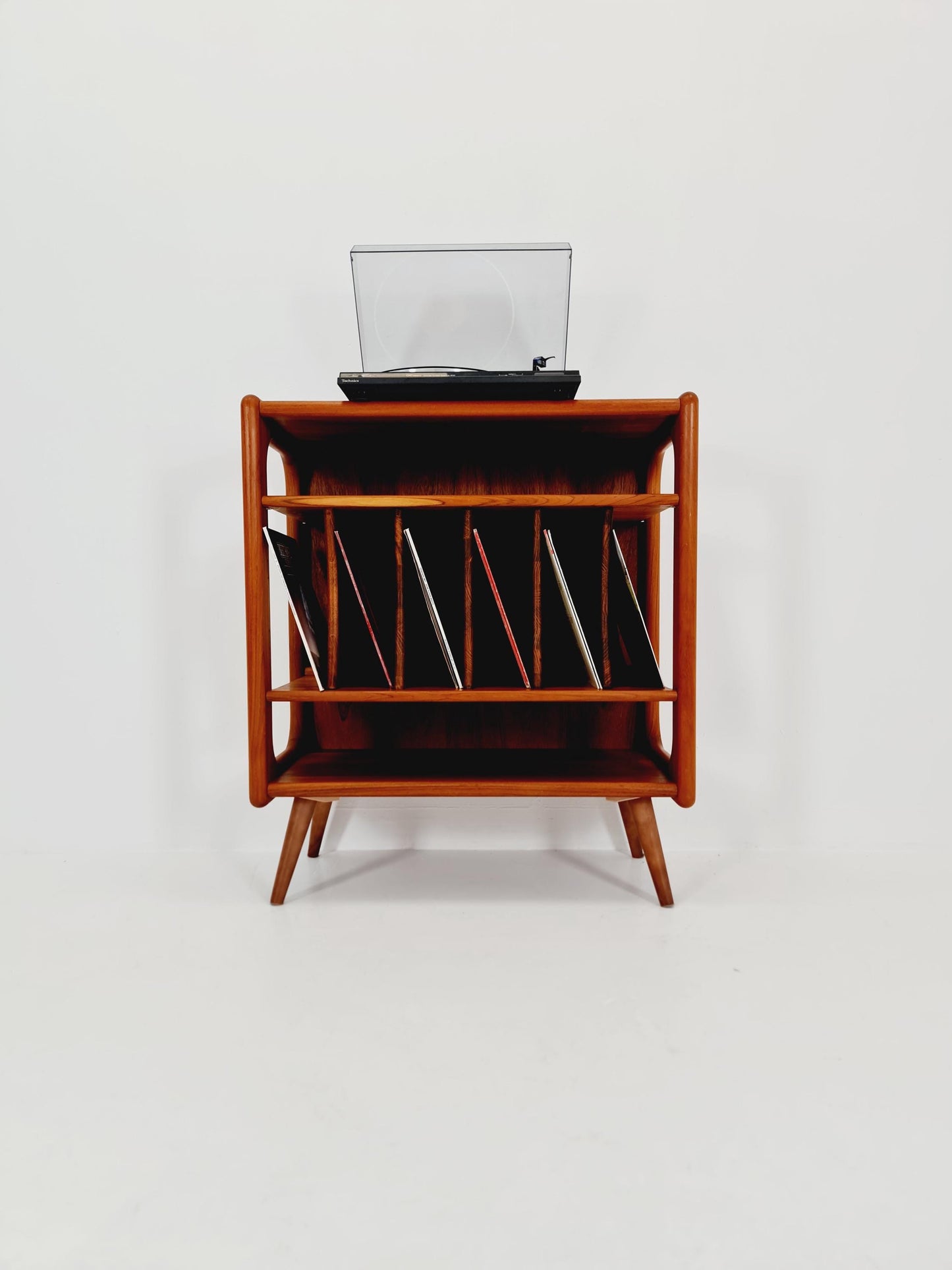 Vintage Danish teak record cabinet sideboard By Salin Möbler , 1960s