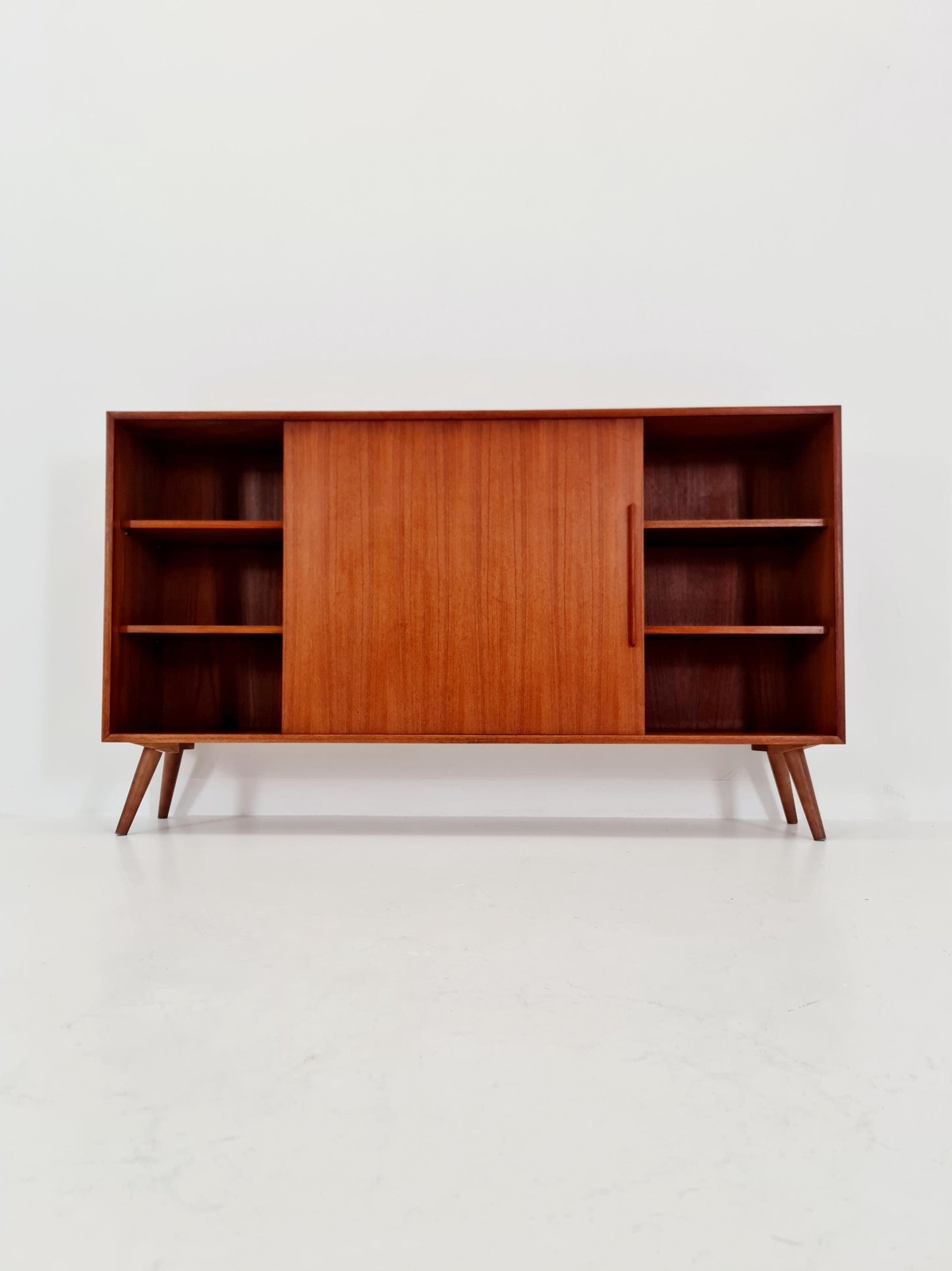 Midcentury vintage Highboard teak danish cabinet book case, 1960s