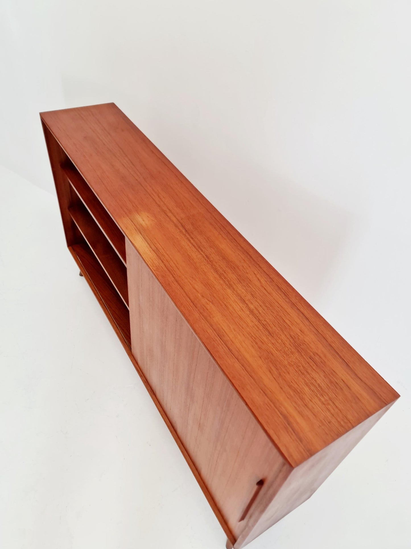 Midcentury vintage Highboard teak danish cabinet book case, 1960s