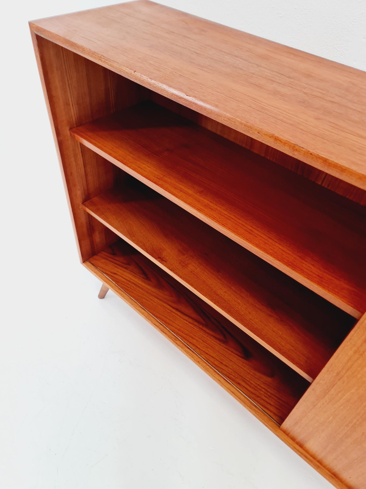 Midcentury vintage Highboard teak danish cabinet book case, 1960s